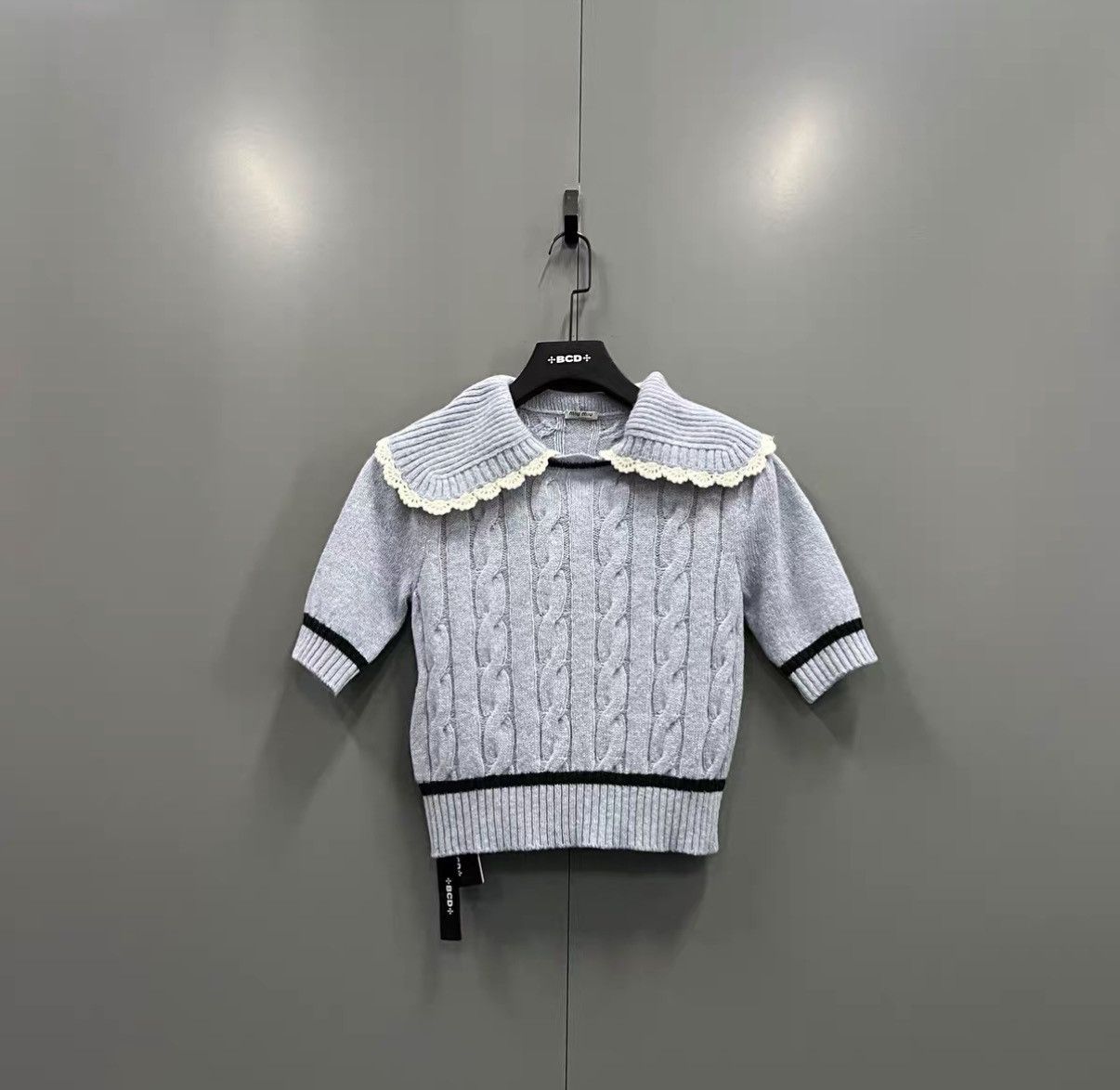 Miu Miu Miu Miu Blue Knit Short Sleeve J41 Size XS / US 0-2 / IT 36-38 - 1 Thumbnail