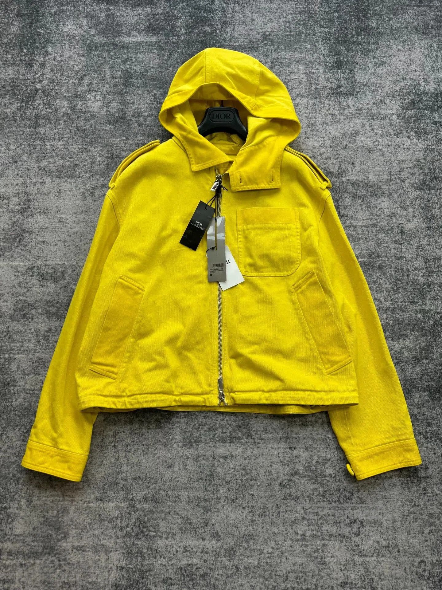 Dior Dior Yellow Hooded Denim Work Jacket. Size US L / EU 52-54 / 3 - 1 Thumbnail