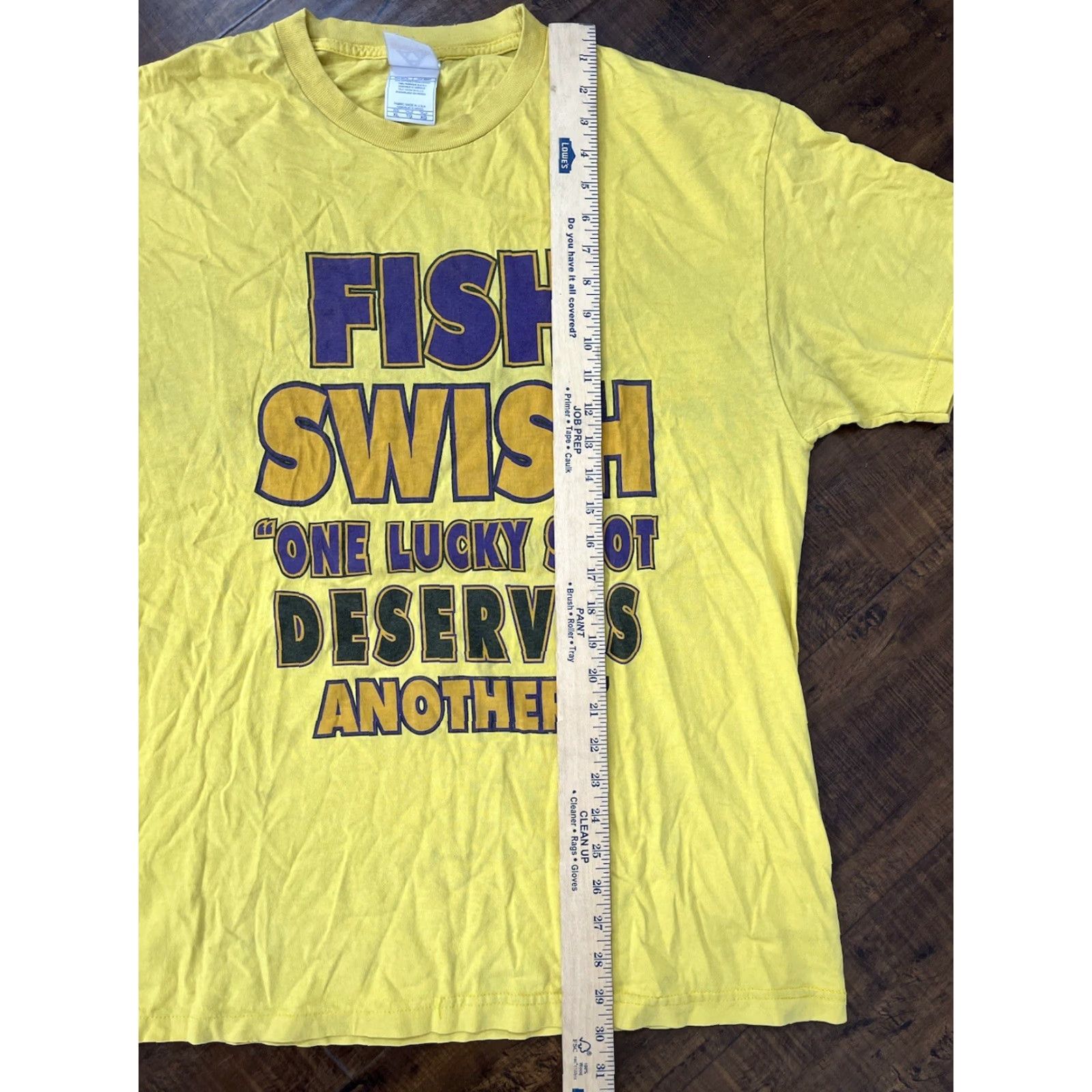 NBA VINTAGE LA Lakers NBA 2004 Fish Swish One Lucky Shot Shirt Size XL Derek Fisher Size US XL / EU 56 / 4 - 4 Thumbnail