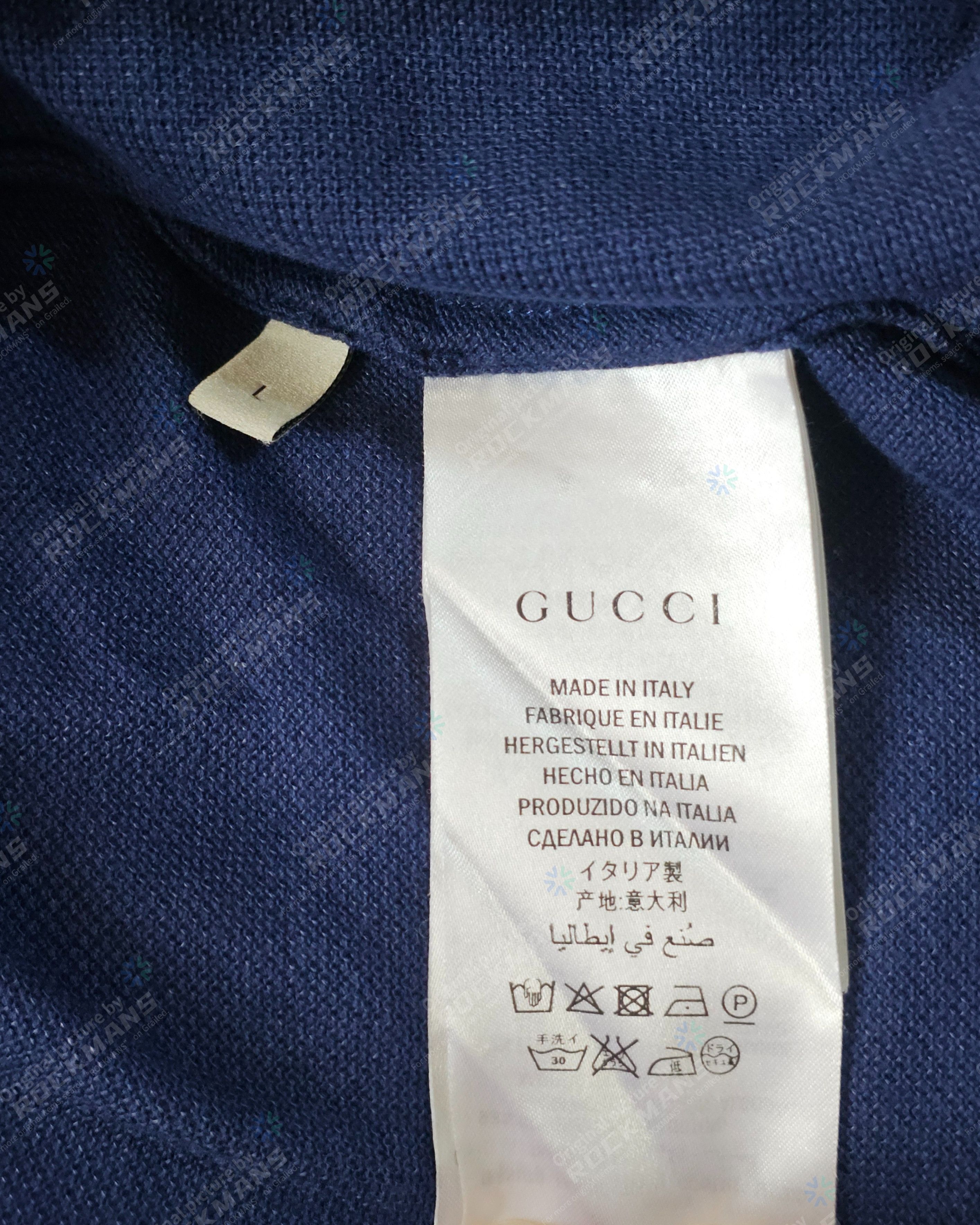 Gucci Gucci Navy Tiger Polo Size L Like M Size US L / EU 52-54 / 3 - 6 Thumbnail