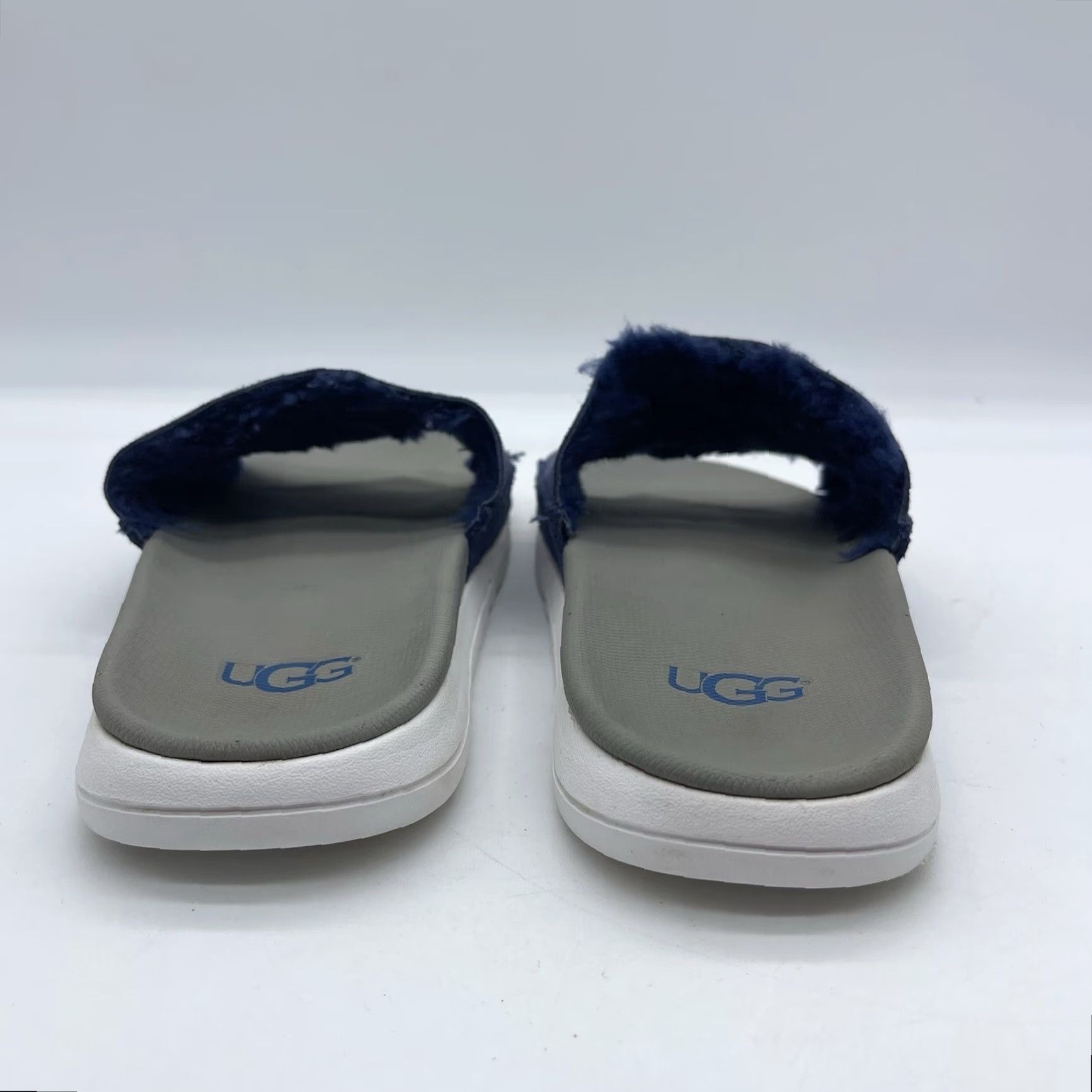 Ugg UGG Xavier Twin Face Men's Slides Navy Blue Size 8 Slippers Sandals Casual Slip On Fur Trim M Treadlite EVA foam Size ONE SIZE - 7 Thumbnail
