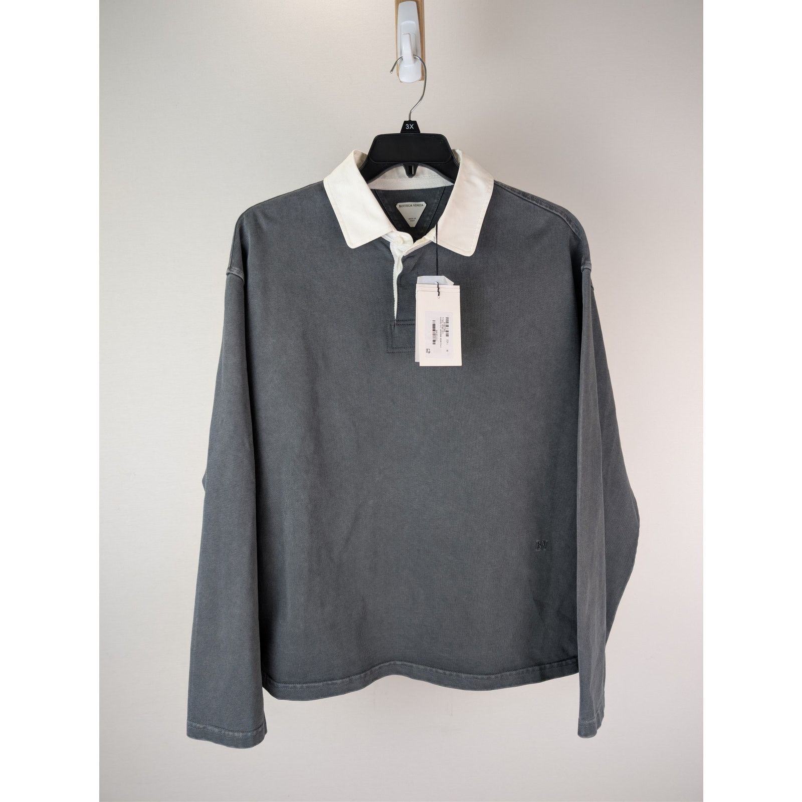 Bottega Veneta o1rshd1 Washed Out Japanese Jersey Polo Shirt in Grey XL Size US XL / EU 56 / 4 - 1 Thumbnail