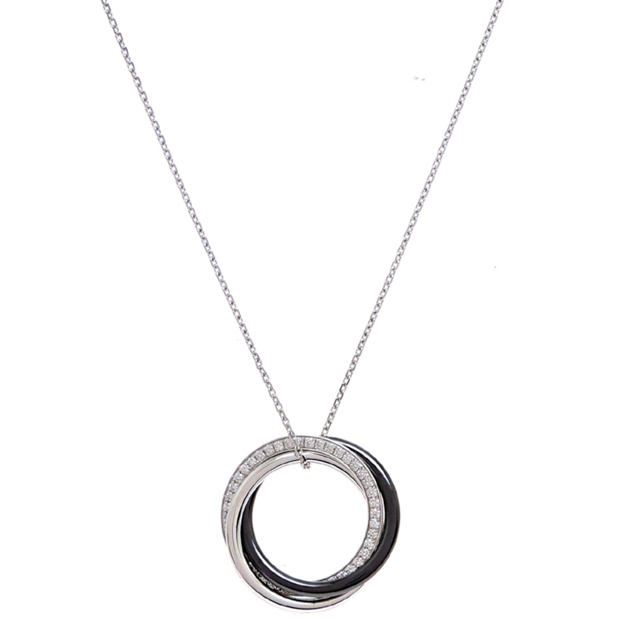 Cartier Cartier Trinity Diamond Necklace for Women and Men, B3045500, 750 White Gold, Black Tone Size ONE SIZE - 1 Thumbnail