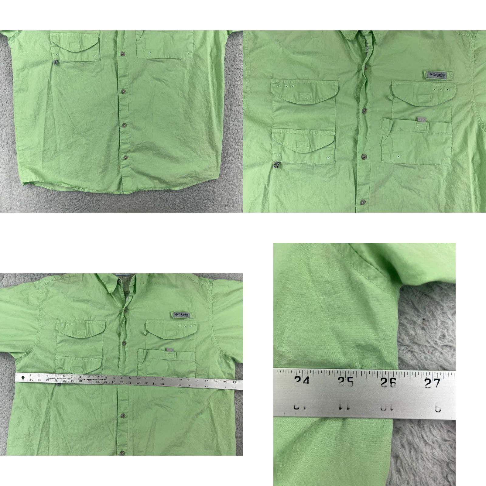 Vintage Columbia Mens Button-Up Shirt XL Green Cotton Angler Fishing PFG Vented Casual Size US XL / EU 56 / 4 - 8 Thumbnail