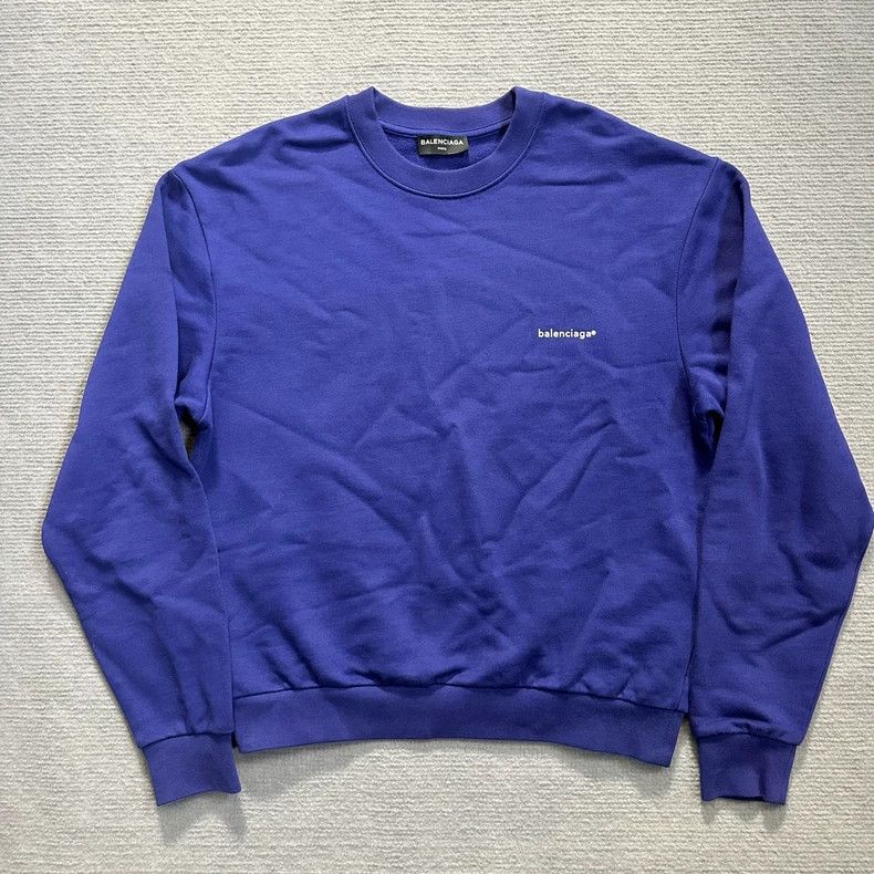 Balenciaga Balenciaga Small blue logo printed sweatshirt 2505-Nextarro Size US XS / EU 42 / 0 - 1 Thumbnail