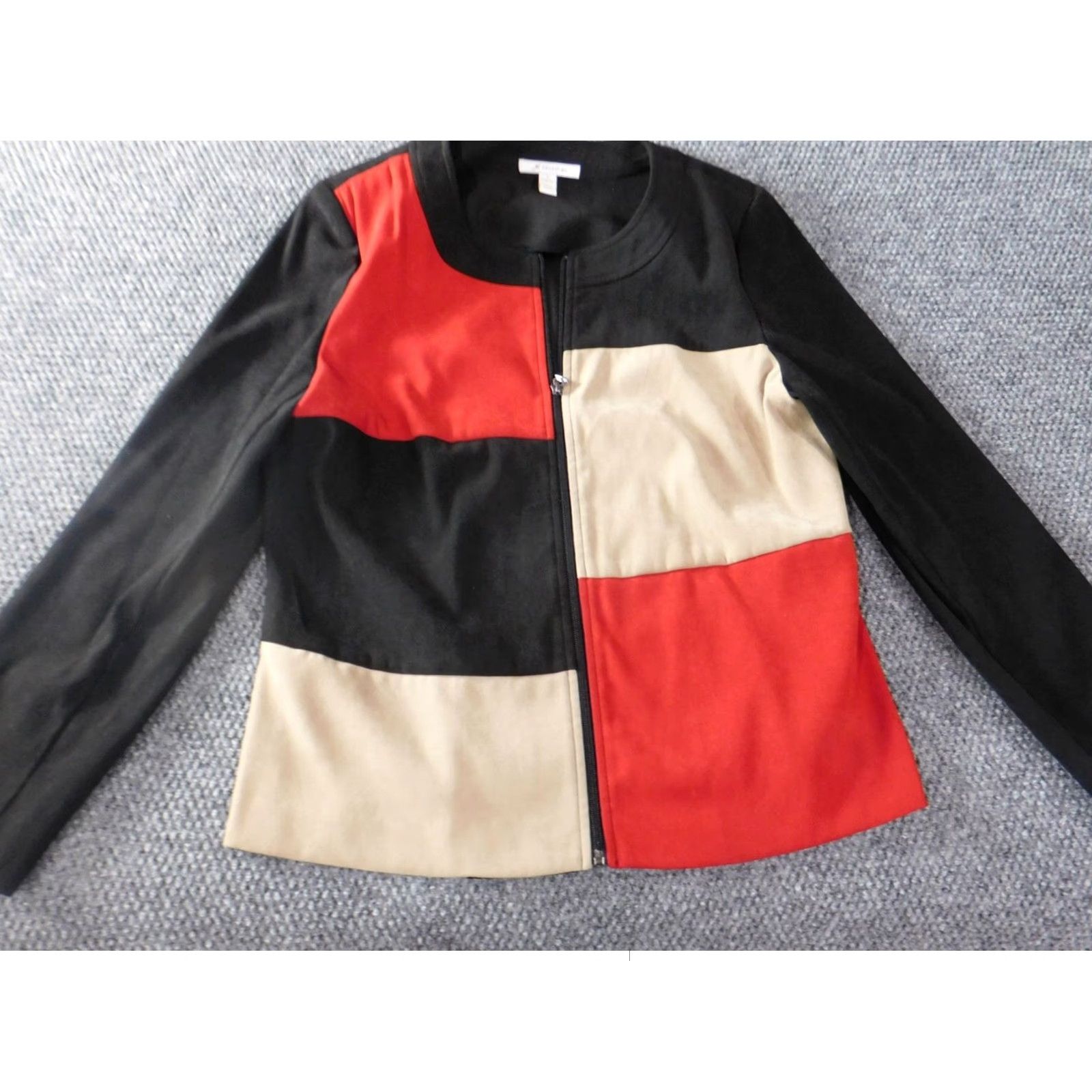 JM Collection JM Collection Womens Jacket 12 Red Full Zip Casual Stretch Jacket Women Long Sleeve Solid Red Embroidered Peanuts Fall Spring Regular Size 12 Mens? Size XL / US 12-14 / IT 48-50 - 2 Thumbnail