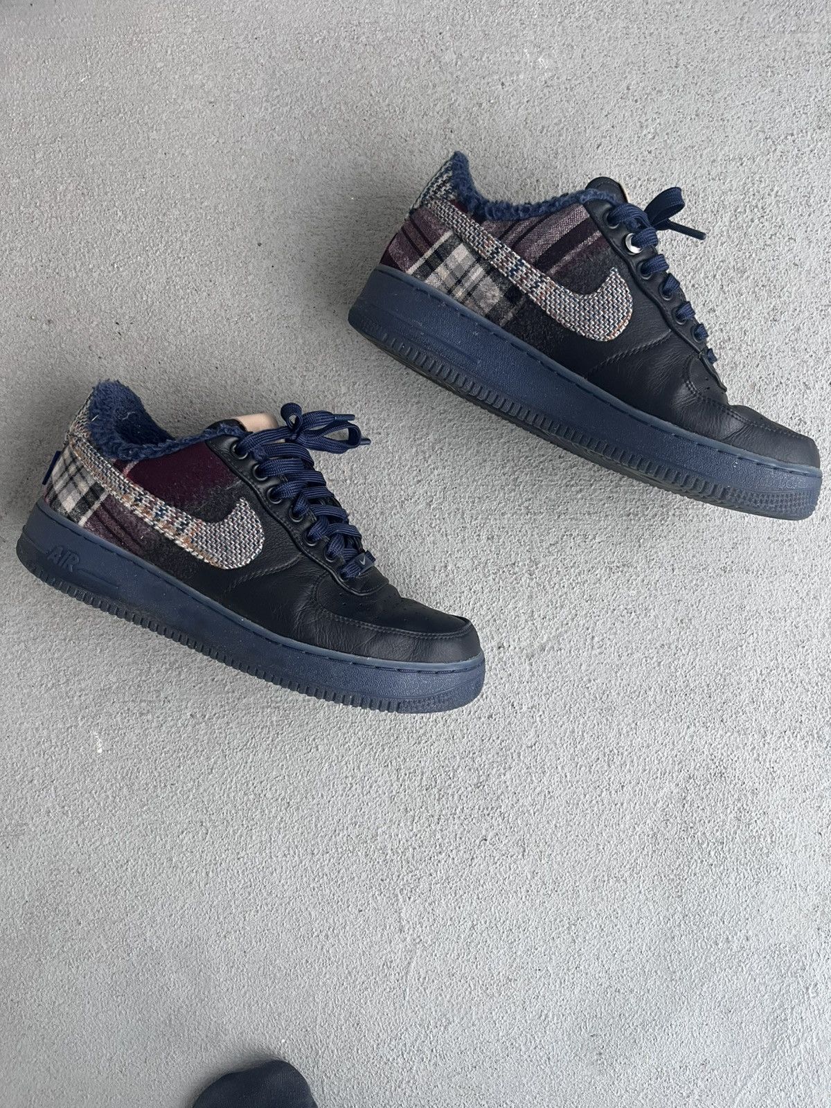 Nike × Pendleton RARE Nike x Pendleton Plaid Navy Black Leather Wool Low-Top Size US 9.5 / EU 42-43 - 2 Thumbnail