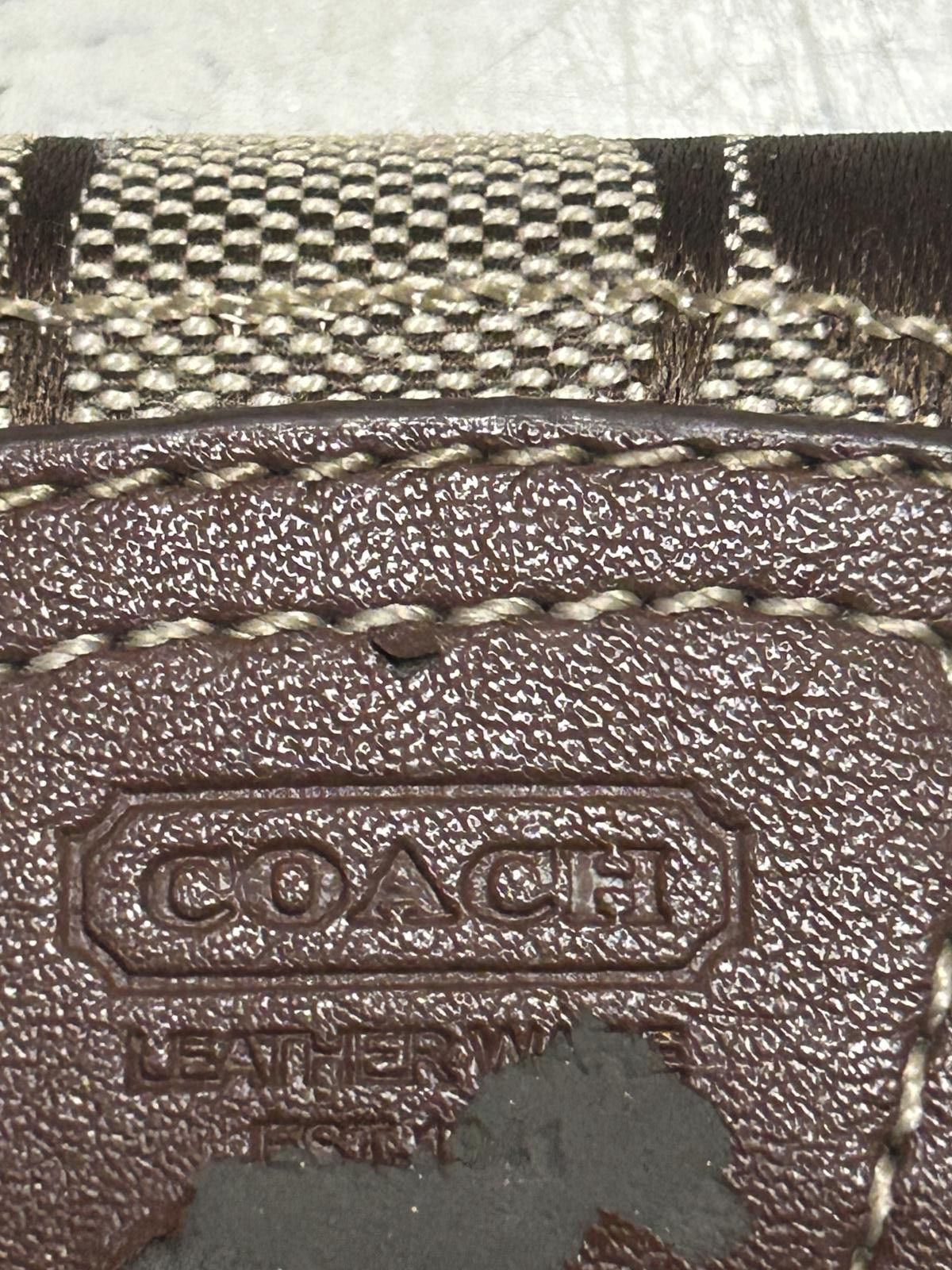 Coach Coach Signature Logo Mini Wristlet in Brown Canvas Size ONE SIZE - 4 Thumbnail