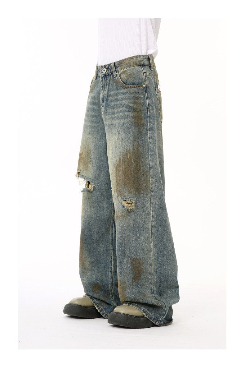 Vintage Worn Out Hole Distressed Jeans Size US 33 - 2 Thumbnail