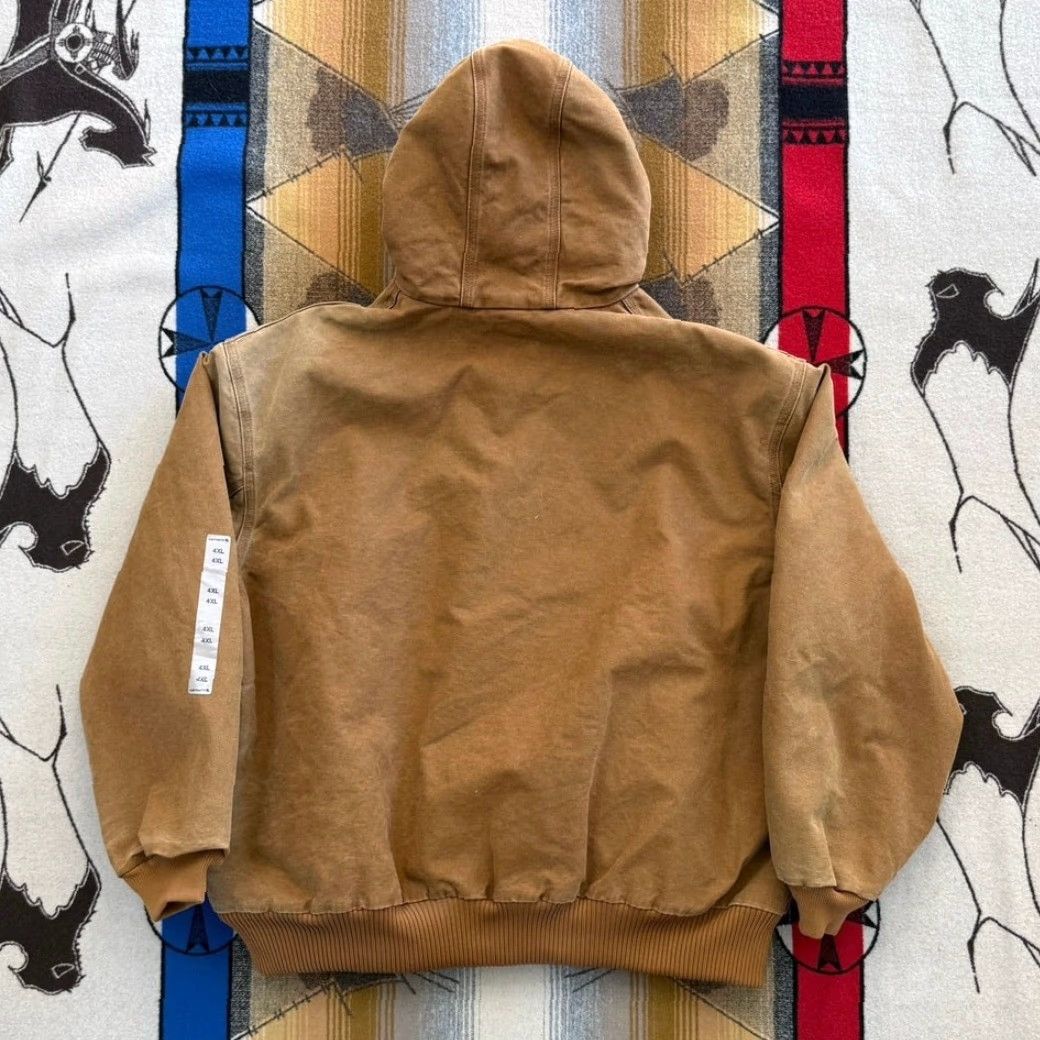 Carhartt VINTAGE Carhartt J130 211 Quilt-Lined Hooded Work Jacket 4XL Mens Brown Cotton Zip 90s Mexico Size US XXL / EU 58 / 5 - 2 Thumbnail