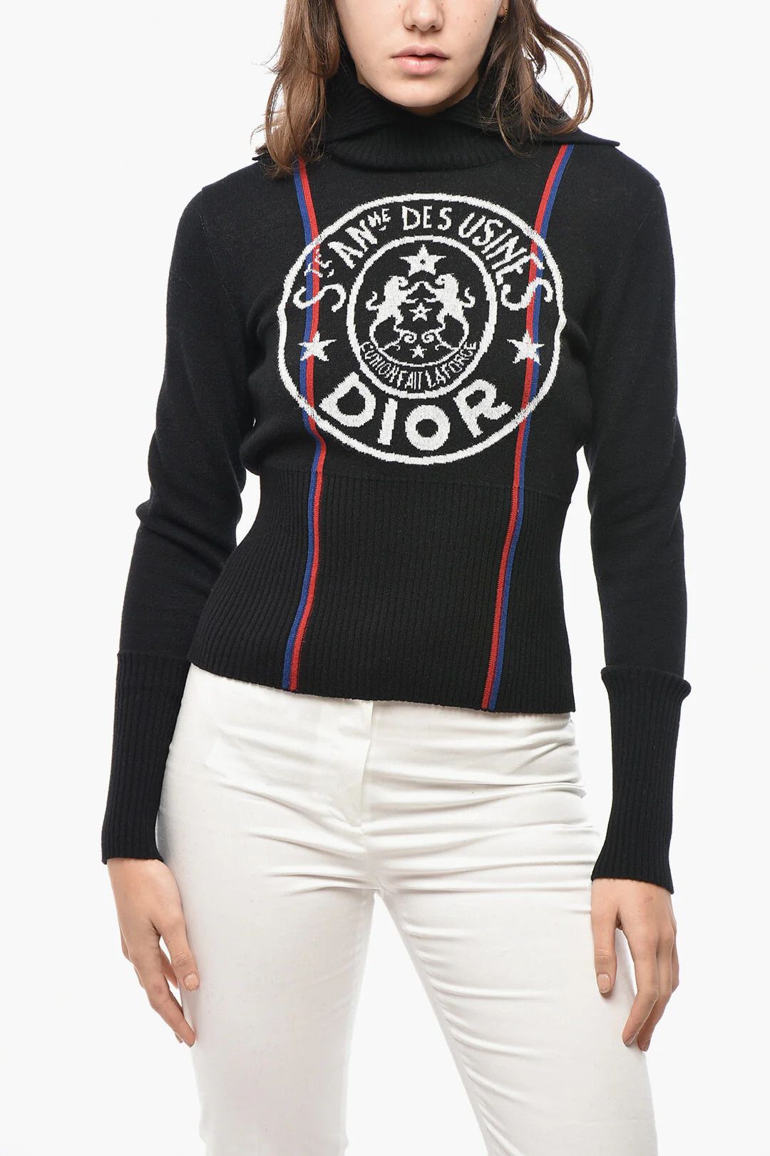Dior o1mm0326 Wool Turtleneck Sweater in Black Size XS / US 0-2 / IT 36-38 - 1 Thumbnail