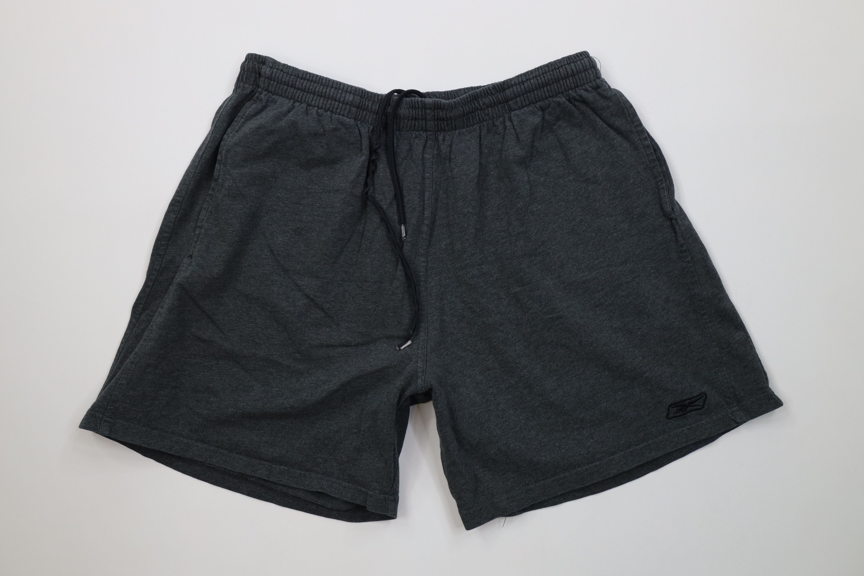 Reebok Vintage 90s Reebok Logo Above Knee Shorts Gray Cotton Size US 36 / EU 52 - 1 Thumbnail