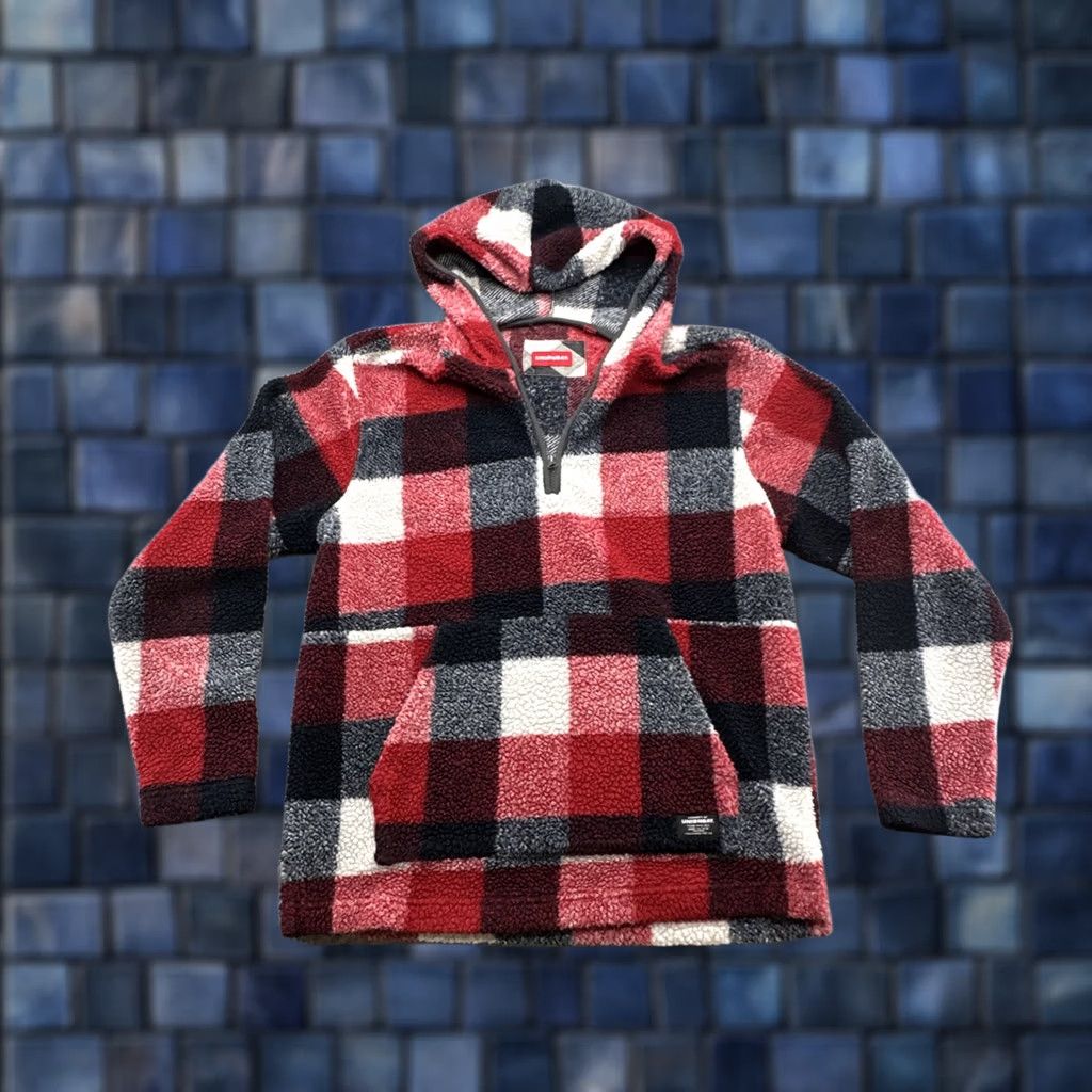 Vintage VINTAGE Union Bay Jacket Mens Large Fleece Buffalo Plaid 1/4 Zip Pullover Red Shirt windbreaker Size US L / EU 52-54 / 3 - 1 Thumbnail