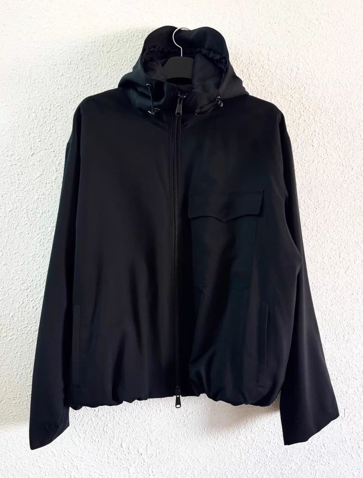 Yohji Yamamoto Black Hooded Zip-Up Jacket Size L Size US L / EU 52-54 / 3 - 1 Thumbnail