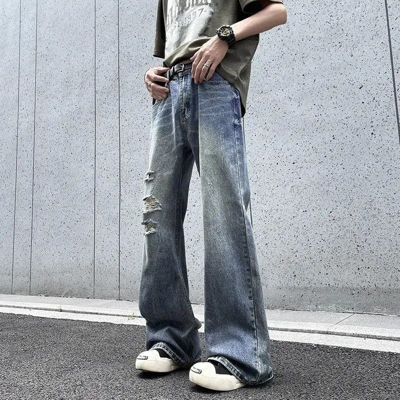 Japanese Brand Retro loose straight leg wide leg jeans Size US 32 / EU 48 - 2 Thumbnail