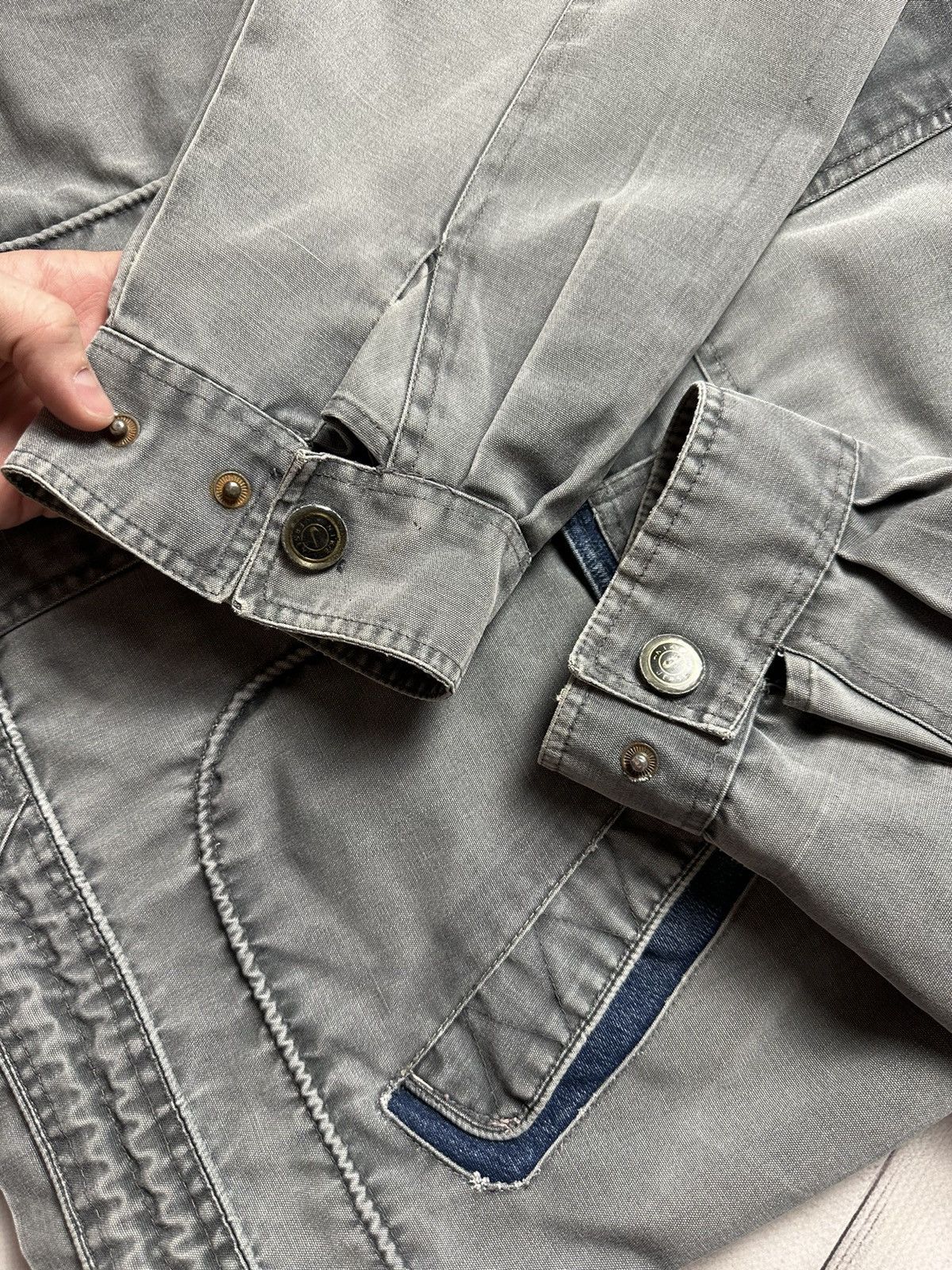 Nike × Vintage Vintage Nike Denim jacket pocket rare size XXL faded Size US XXL / EU 58 / 5 - 4 Thumbnail