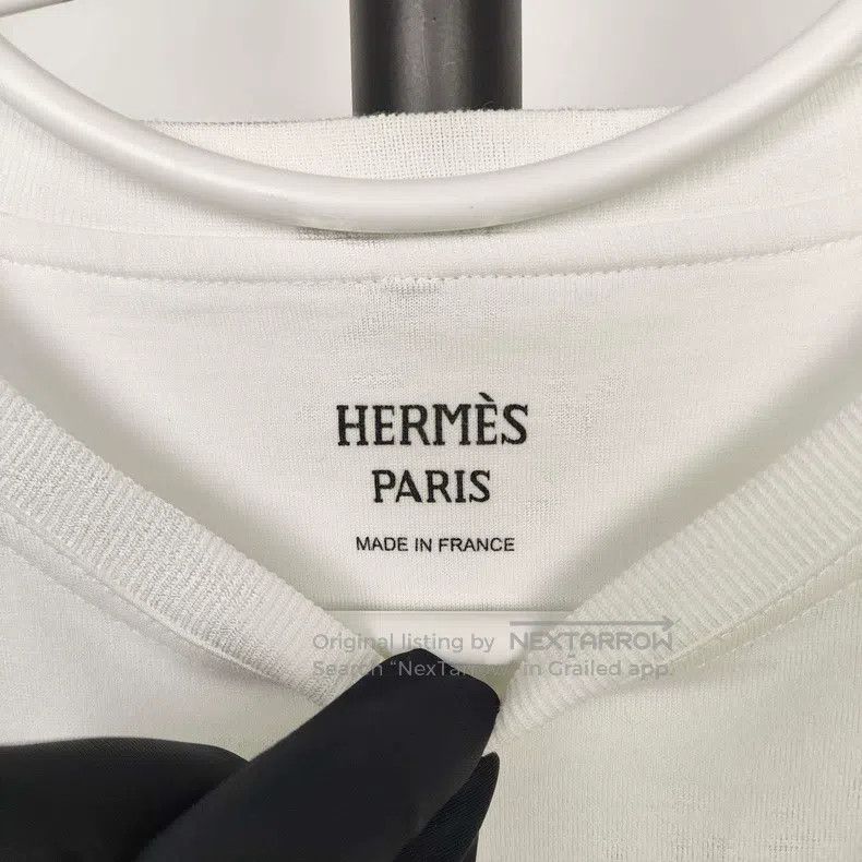 Hermes Hermes Cotton T-Shirt White Size XS / US 0-2 / IT 36-38 - 3 Thumbnail