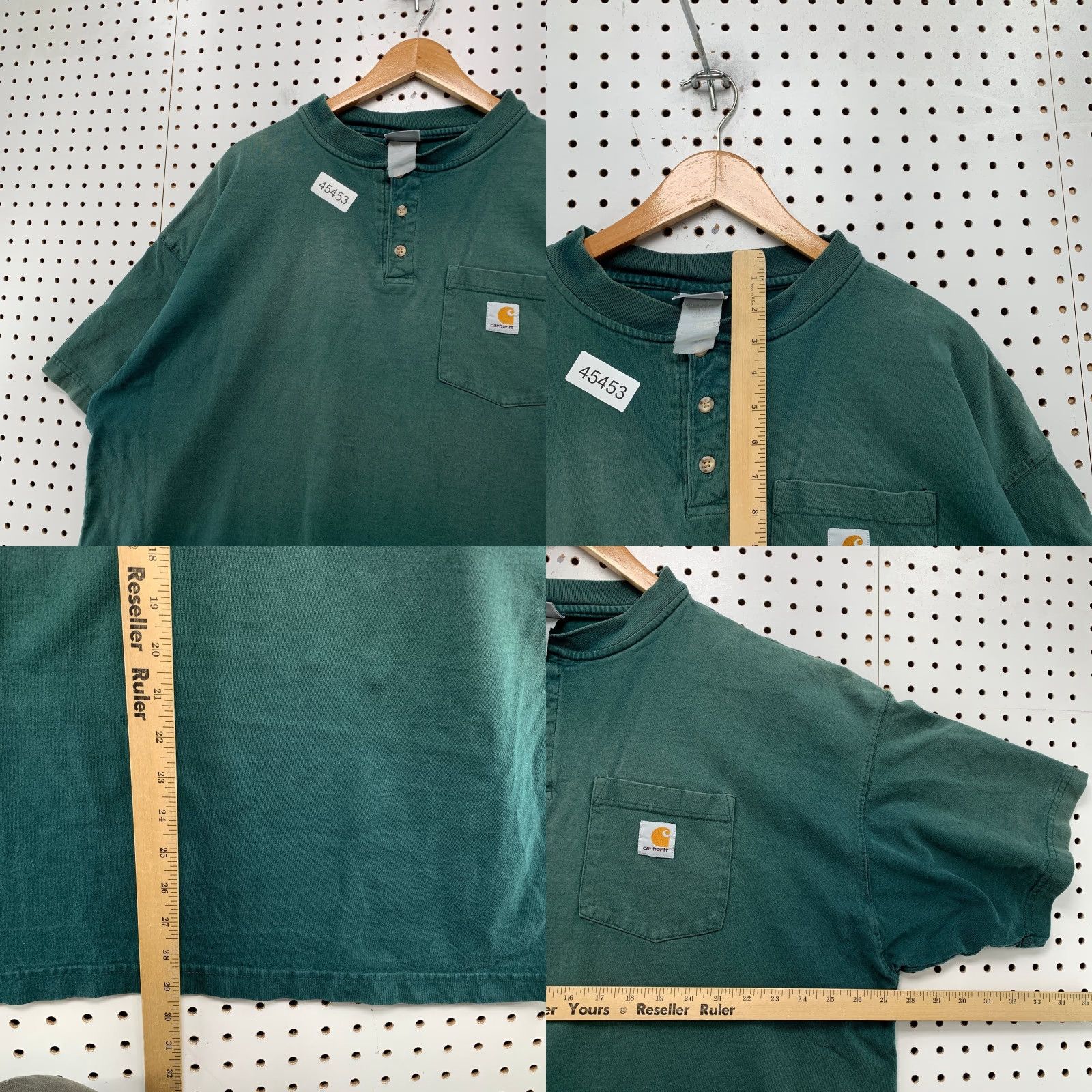 Carhartt VINTAGE Carhartt Henley Shirt Mens 2XL Sun Faded Green Distressed Workwear Shirt Men 2XL Green Carhartt Henley Distressed Workwear Size US XXL / EU 58 / 5 - 8 Thumbnail