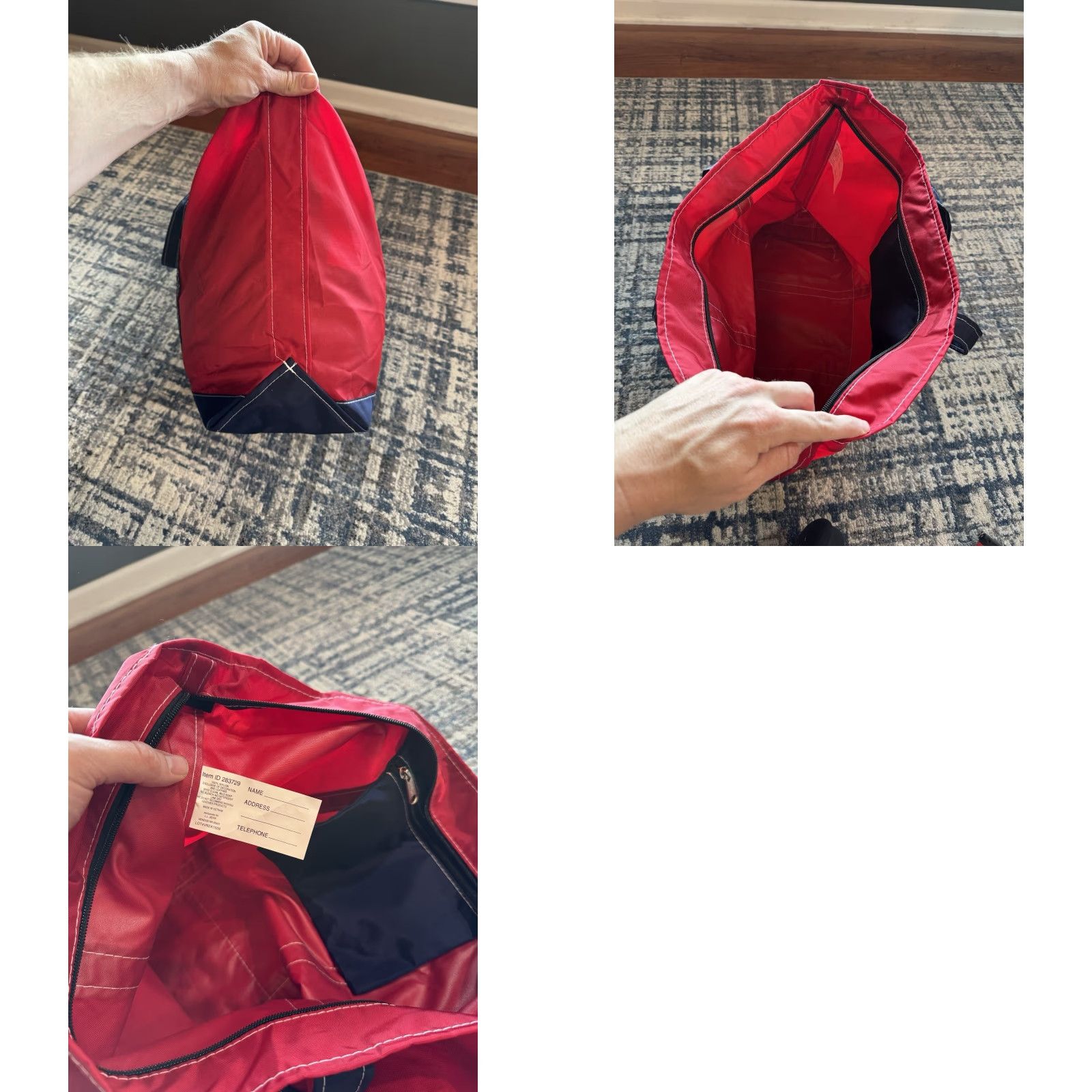 Vintage VINTAGE L.L. Bean Tote Bag Nylon Red Blue Striped XL Zipper Top Womens Size XL / US 12-14 / IT 48-50 - 8 Thumbnail