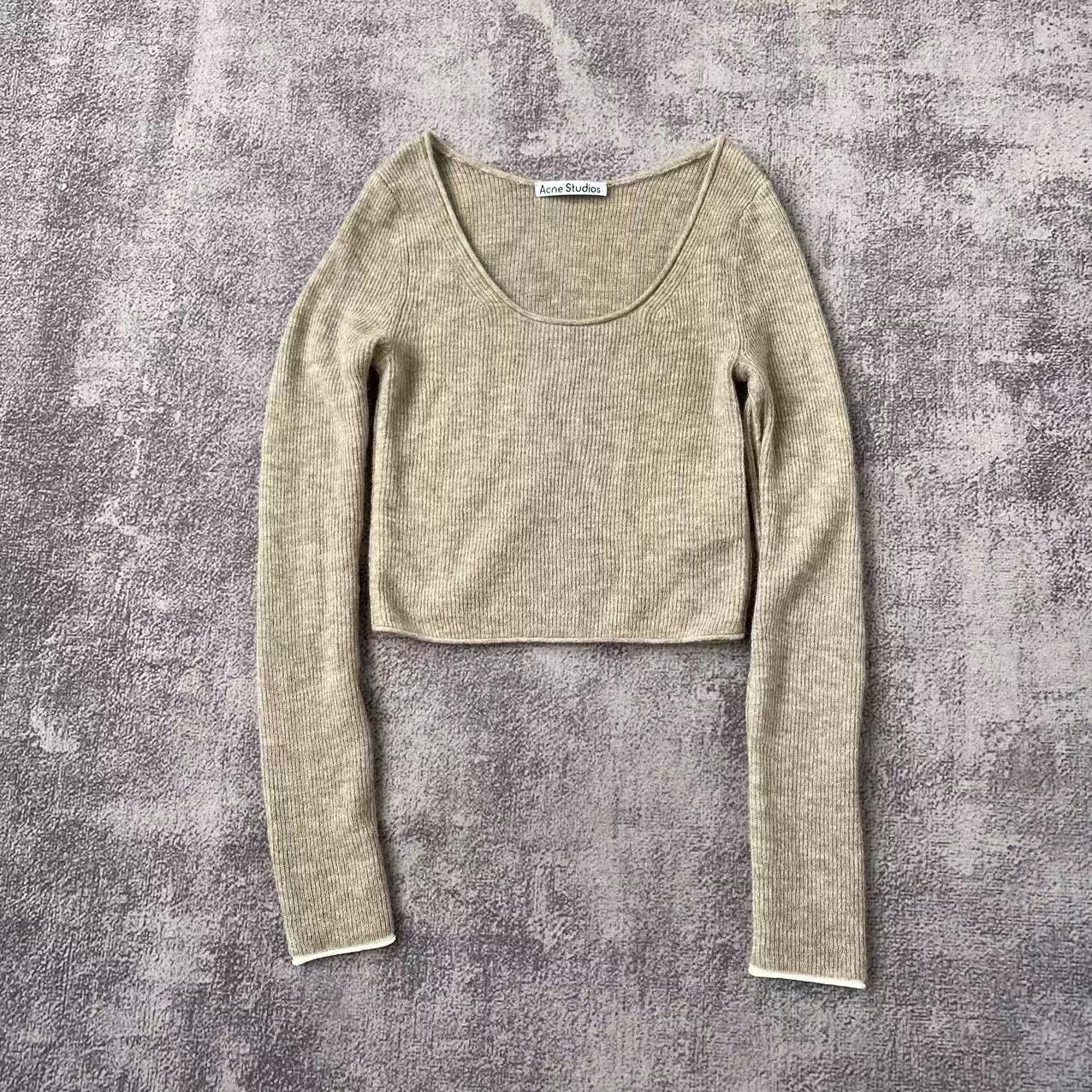 image of Acne Studios Wool Sweater Shirt in Brown, Women's (Size XS)