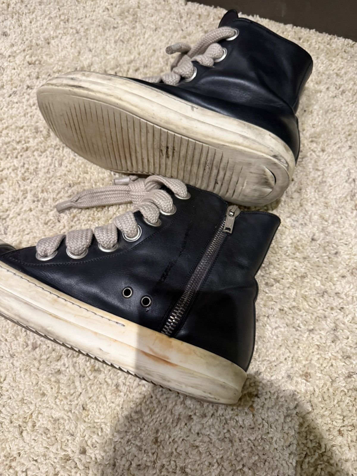 Rick Owens Rick Owens high top jumbo laces size 45 Size US 12 / EU 45 - 6 Thumbnail