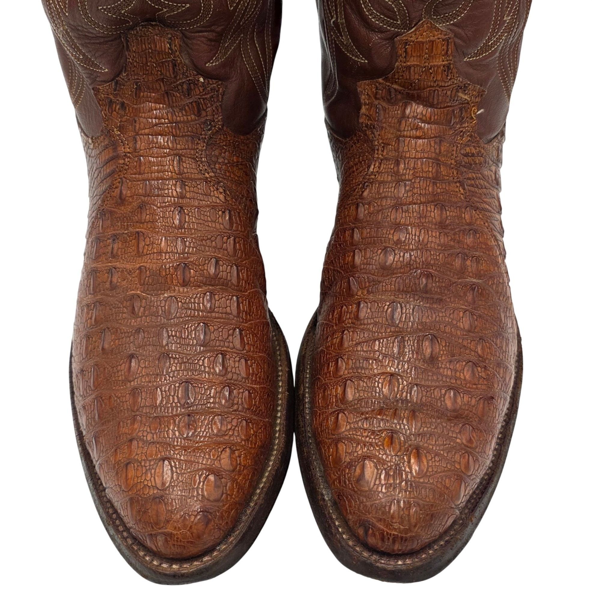 Justin Boots Vintage Justin Boots Rare Exotic Hornback Alligator Men 10D Size US 10 / EU 43 - 11 Thumbnail