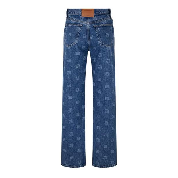 Alexander Wang o1g2r1mq0824 EZ Mid Rise Straight Leg Jeans in Deep Blue Size 30" / US 8 / IT 44 - 2 Thumbnail