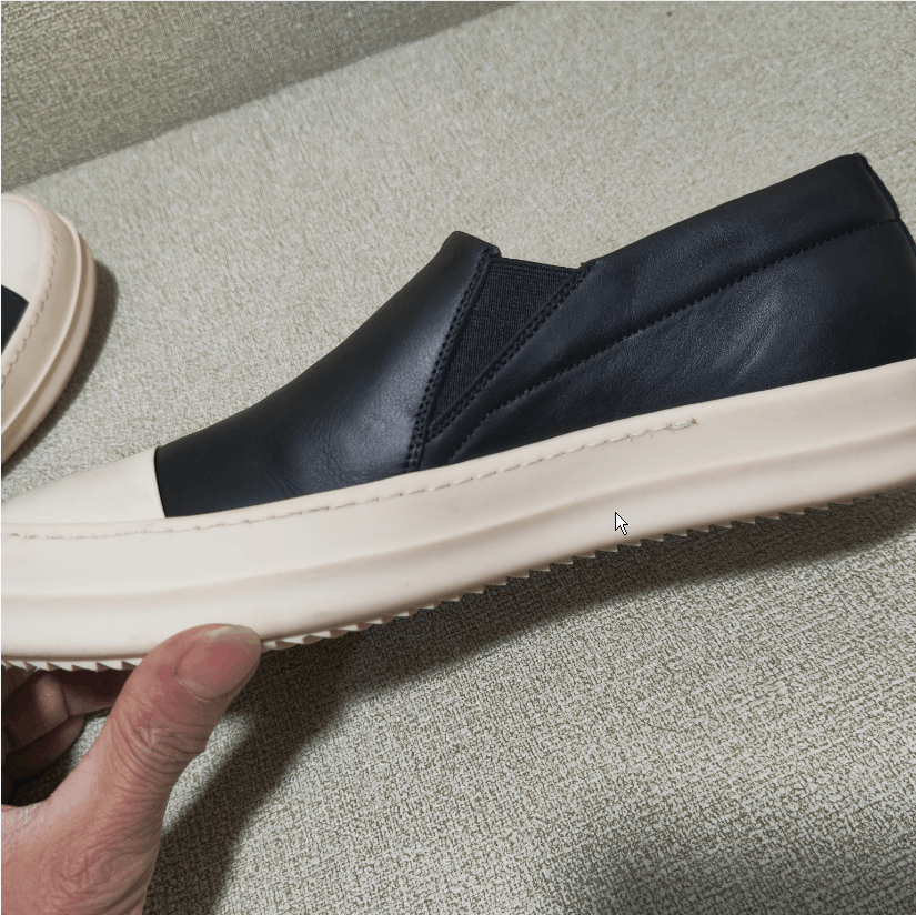 Rick Owens Rick Owens Black Leather Round Toe Sneakers Men's Size US 6 / EU 39 - 9 Thumbnail