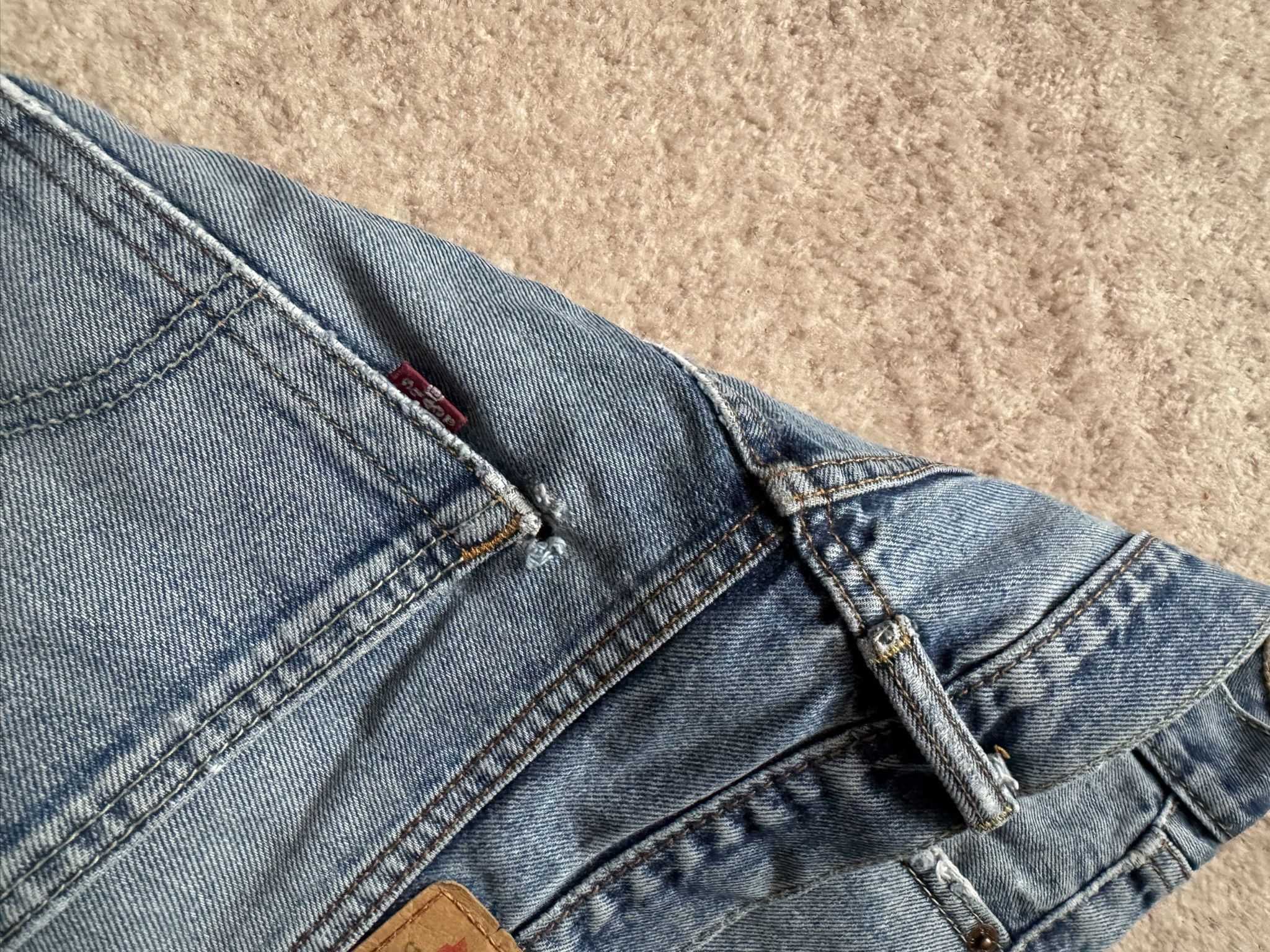 Levi's Levis 505 flared denim pants jeans y2k baby blue distressed Size US 34 / EU 50 - 7 Thumbnail