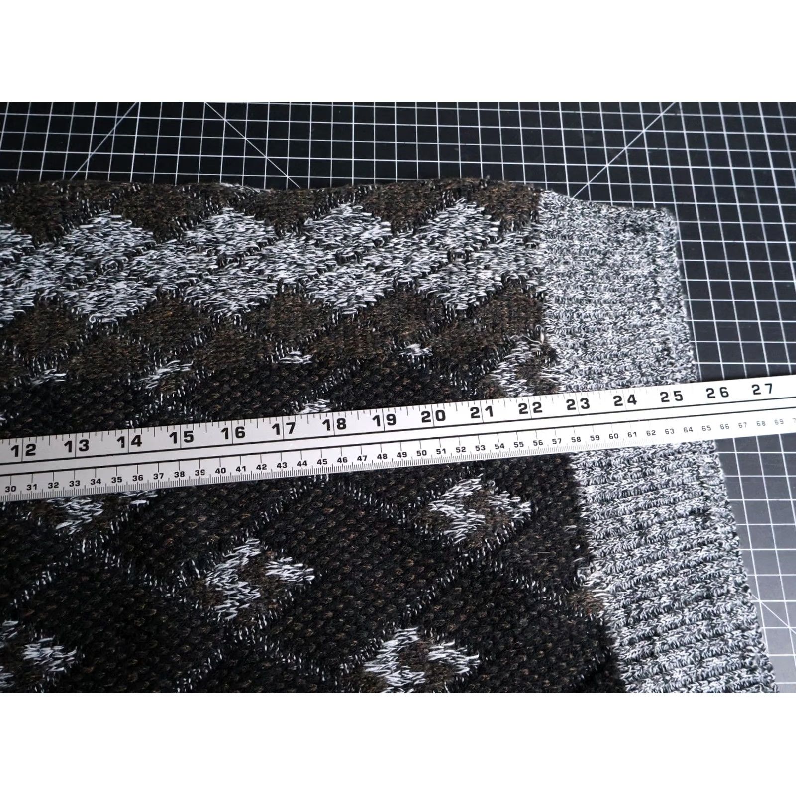 Vintage VINTAGE Chunky Knit 90s Dad Retro Gray Brown Diamond Pattern Sweater Men's Large Size US L / EU 52-54 / 3 - 6 Thumbnail