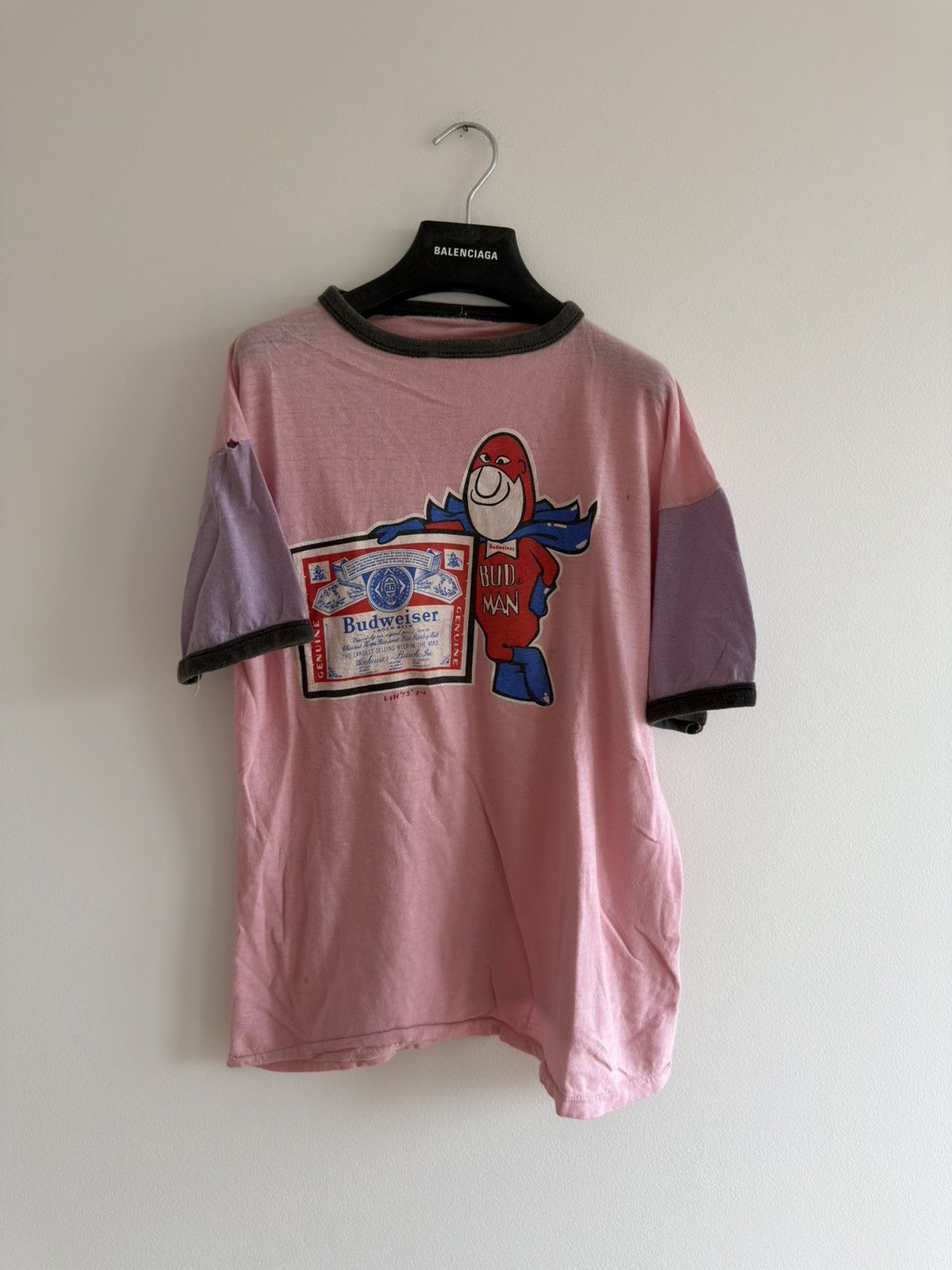Budweiser *RARE* 1973 70s BUDWEISER BUD MAN BEER TWO TONE RINGER TEE Size US M / EU 48-50 / 2 - 1 Thumbnail