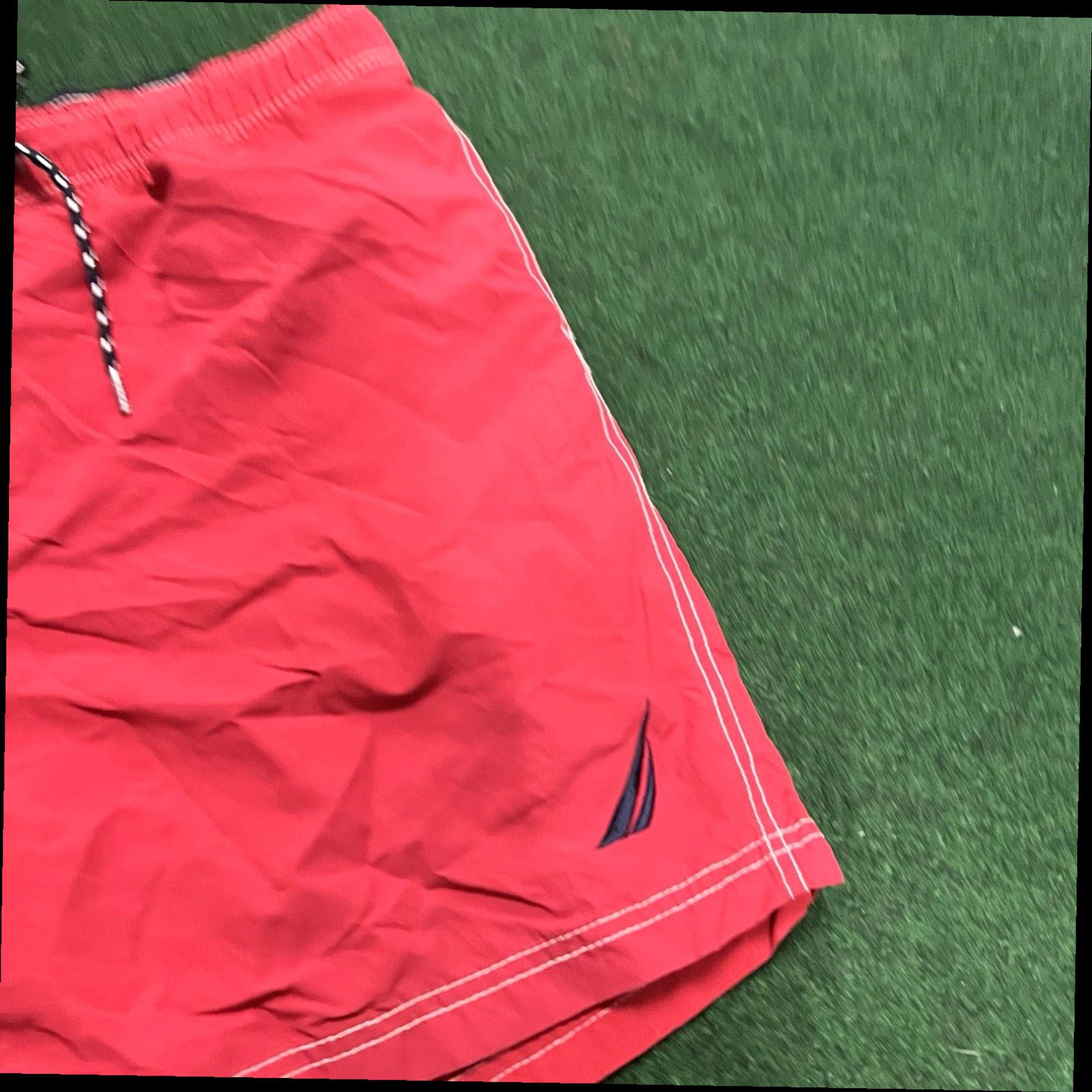 Nautica VINTAGE Nautica Men’s Red Swim Trunks Size Medium Inseam Summer Swim Beach Size US 31 - 2 Thumbnail