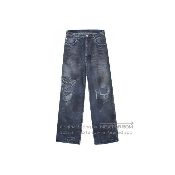 Balenciaga Balenciaga Distressed Blue Wide-Leg Jeans for All. Size US 26 / EU 42 - 1 Thumbnail
