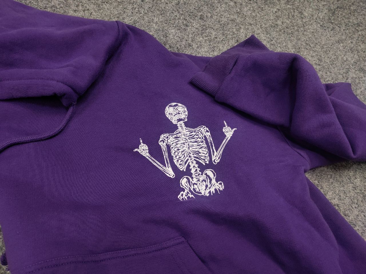Japanese Brand Heaven Can Wait Design cropped Purple Skeleton Logo Hoodie Size US S / EU 44-46 / 1 - 12 Thumbnail