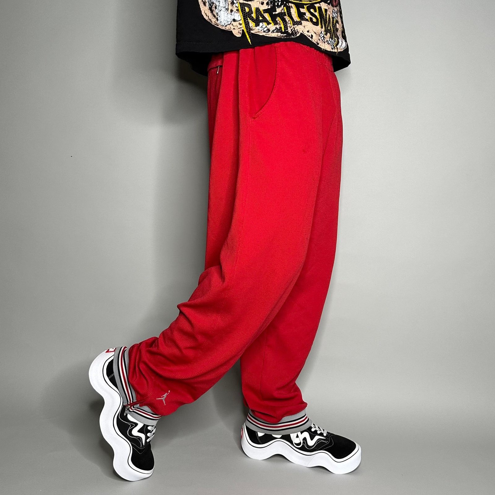 Jordan Brand Vintage Y2K Jordan Sweatpants Mens L Baggy Red Joggers Grey Size US 34 / EU 50 - 1 Thumbnail