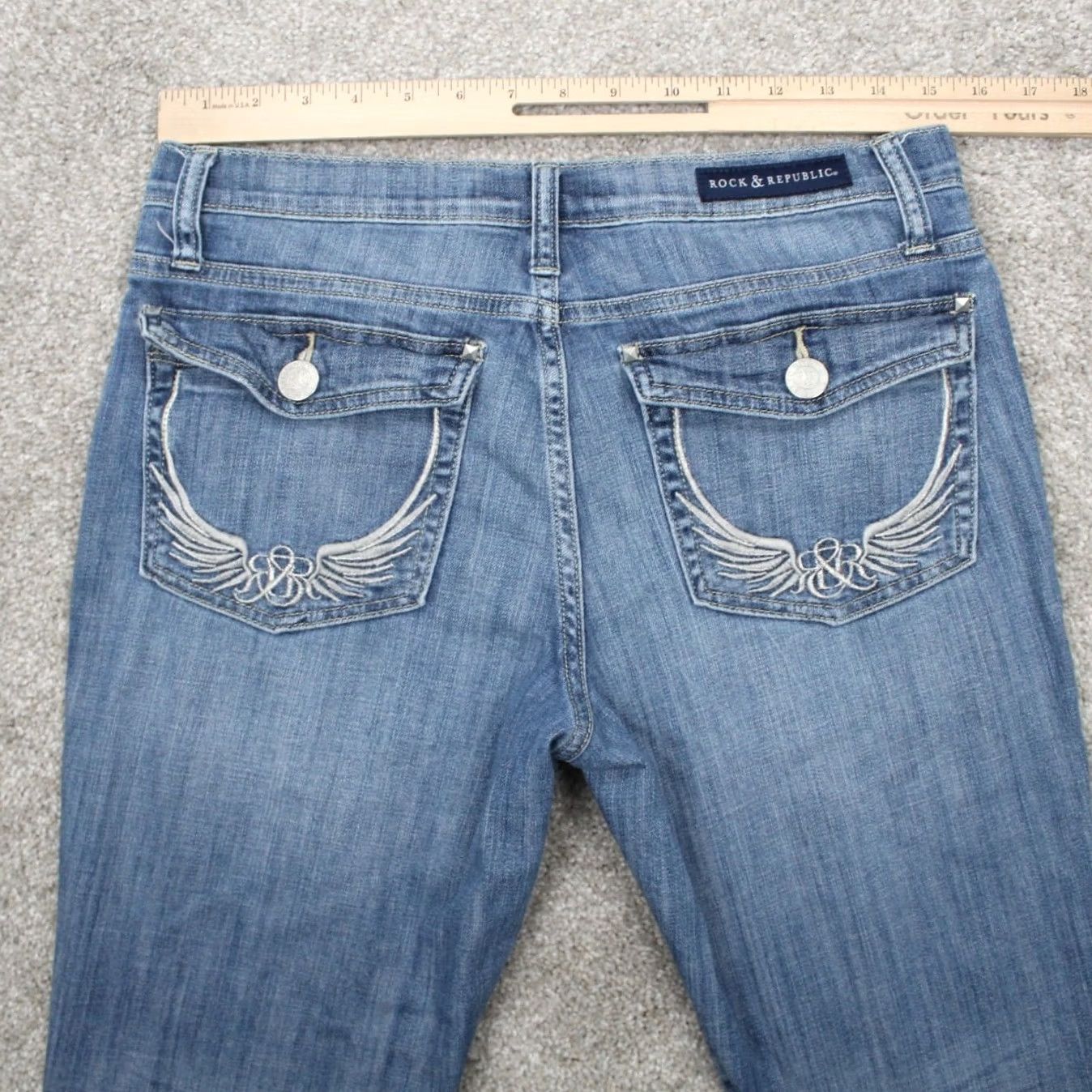 Vintage Rock & Republic Jeans Womens 8 Blue Medium Wash 5-Pocket Denim w/ 26" inseam Size 30" / US 8 / IT 44 - 7 Thumbnail