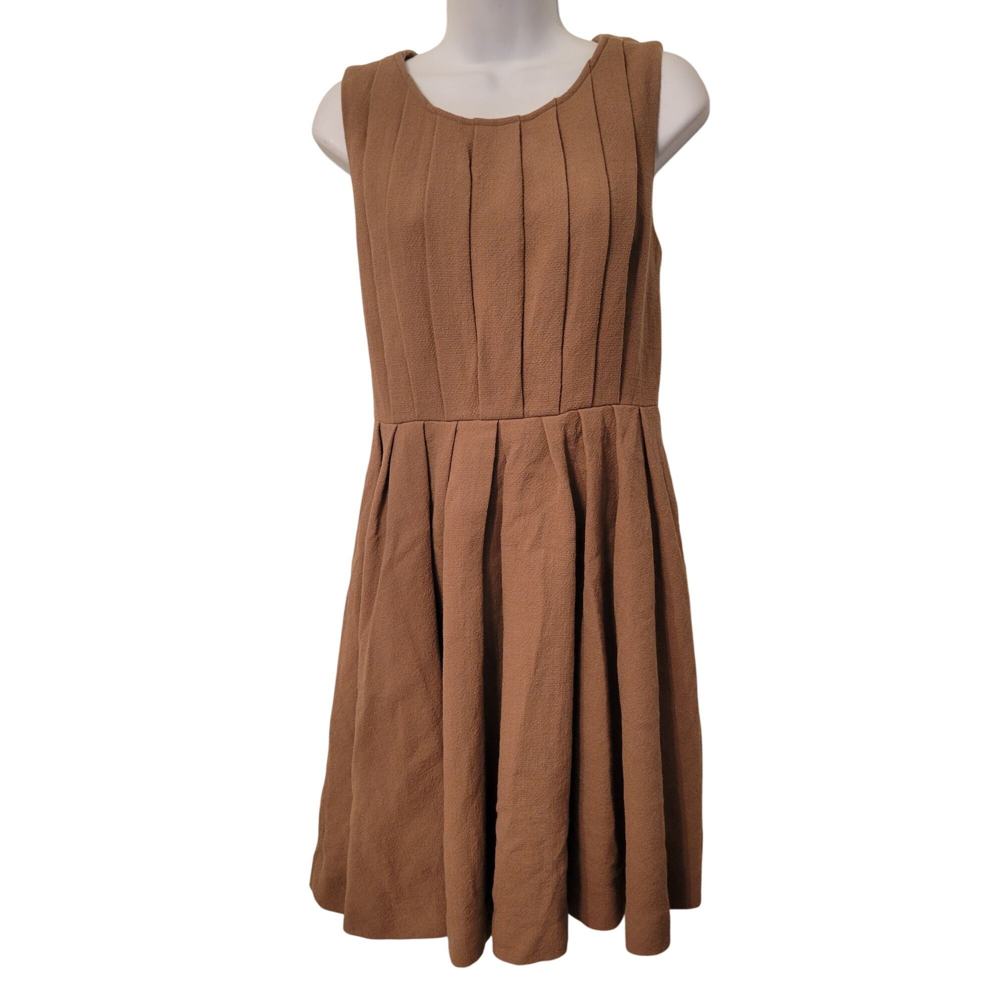 J.Crew J Crew 4 Brown Sleeveless Pleated Wool Blend A Line School G Size S / US 4 / IT 40 - 1 Thumbnail