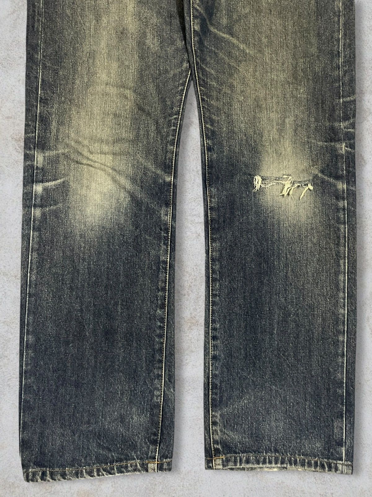 Jun Takahashi Vintage Y2K Japanese Denim Grey Sandwash Ripped Regular Cut Size US 34 / EU 50 - 4 Thumbnail