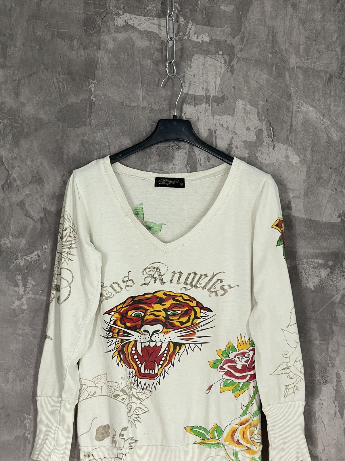Christian Audigier × Ed Hardy Ed Hardy by Christian Audigier Long Sleeve Y2K Distressed Size L / US 10 / IT 46 - 2 Thumbnail