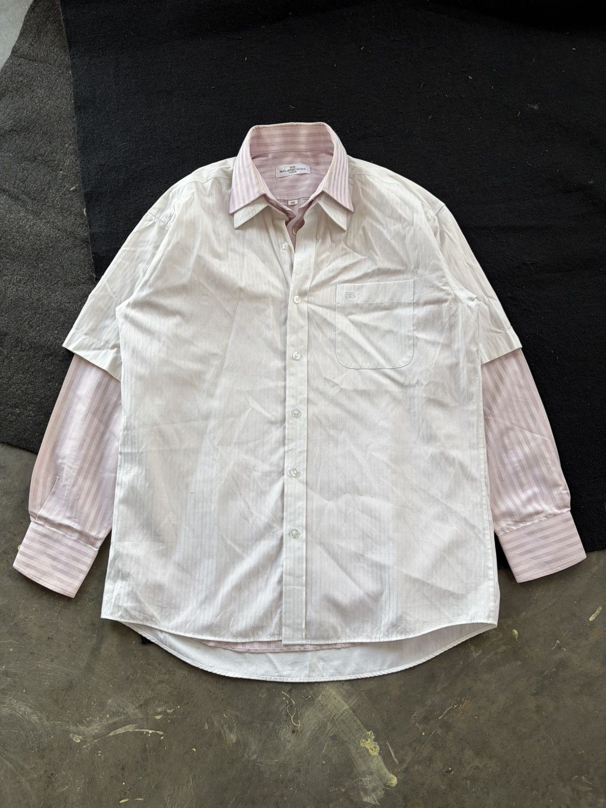 Balenciaga Balenciaga double layered vintage shirt button Size US L / EU 52-54 / 3 - 2 Thumbnail