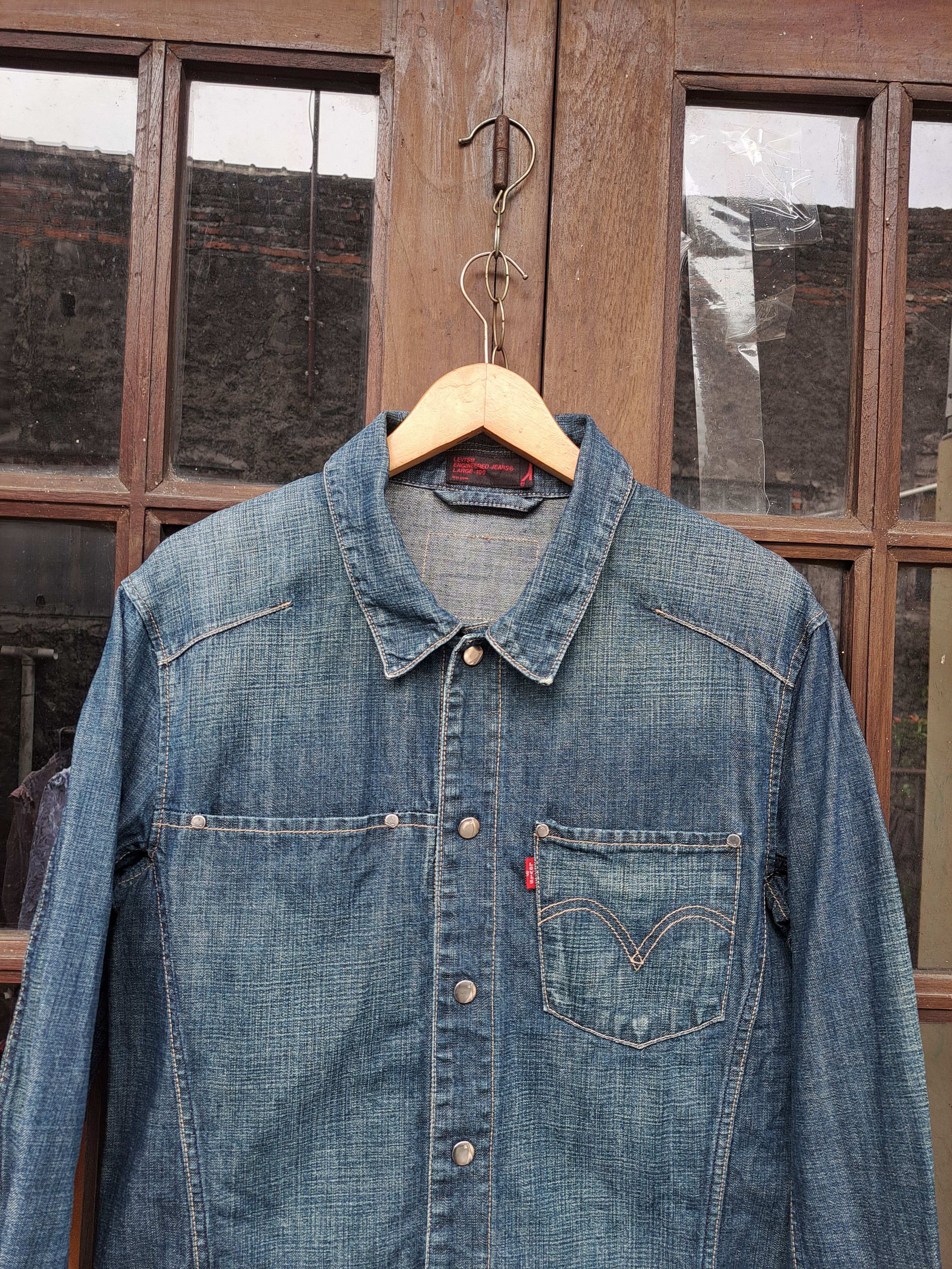 Levi's Vintage Y2K Levis Engineered Denim Jacket Mens Large Size US L / EU 52-54 / 3 - 2 Thumbnail