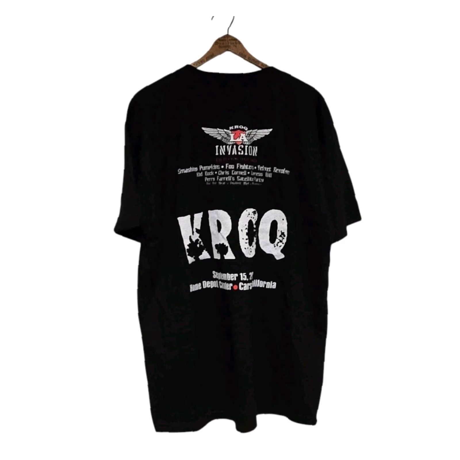 Vintage KROQ LA Invasion Tour T-Shirt XL Black Band Music Men Short Sleeve 2007 Smashing Pumpkins Kid Rock Foo Fighter Rare Size US XL / EU 56 / 4 - 3 Thumbnail