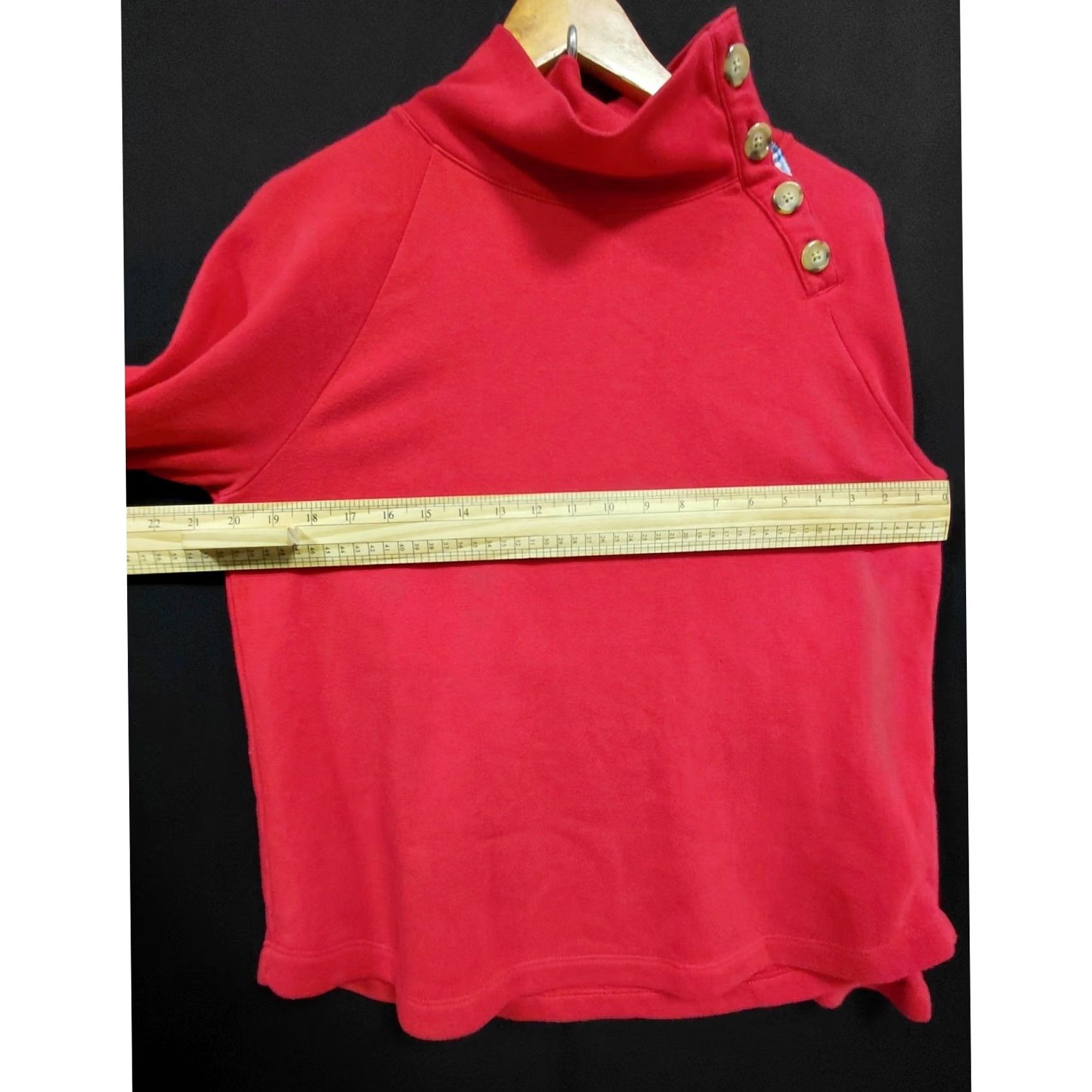 J.Crew J.Crew Red Button Mock Neck Sweater Solid Knit Women Size M Size M / US 6-8 / IT 42-44 - 5 Thumbnail