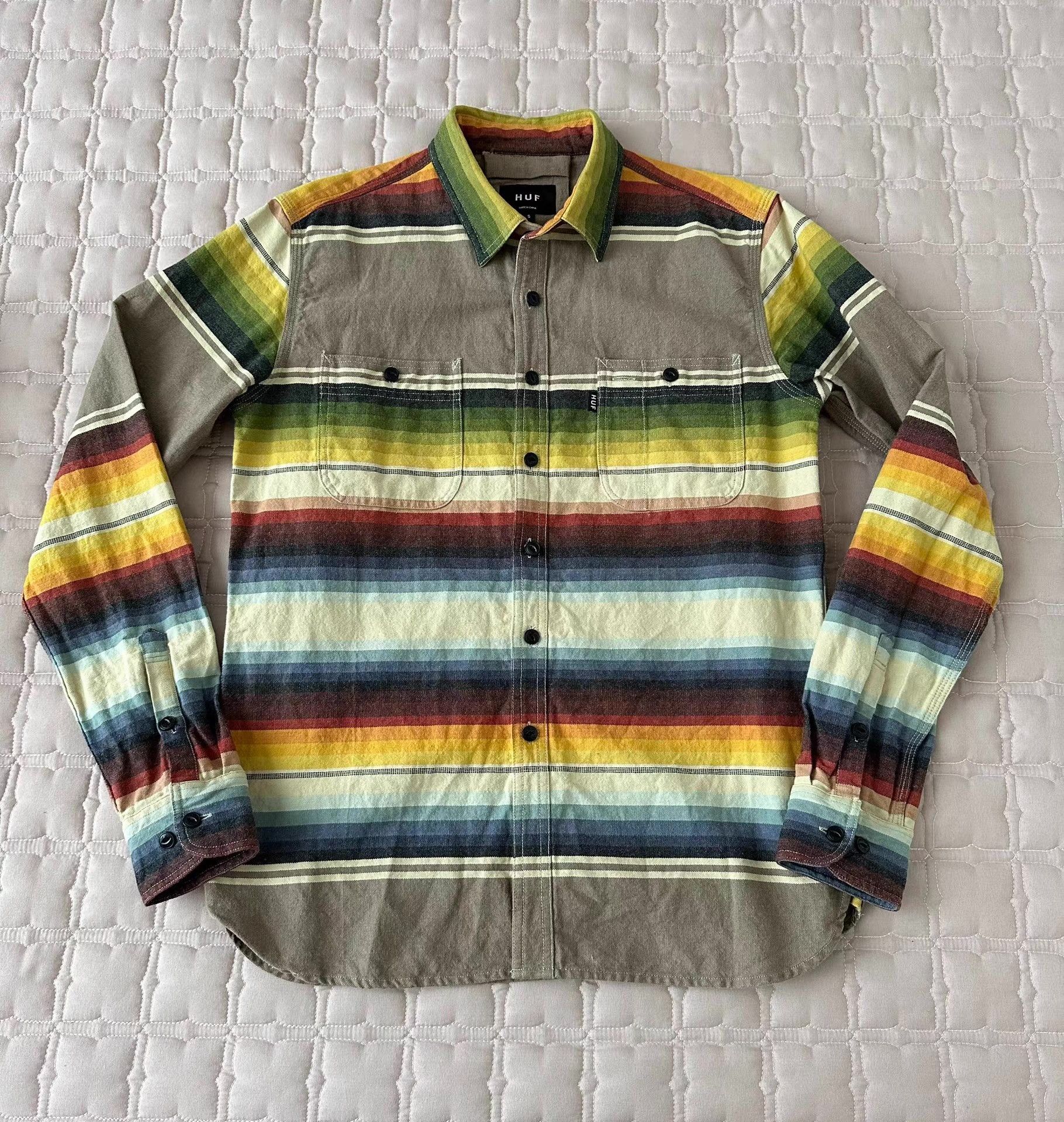 Huf HUF Color Striped Shirt Size US S / EU 44-46 / 1 - 1 Thumbnail