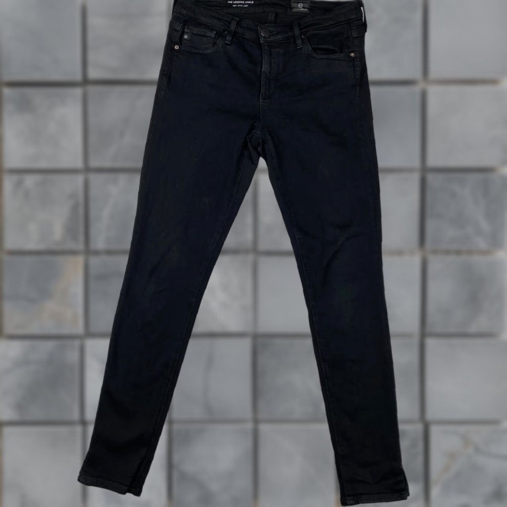 Vintage VINTAGE? No — Actually AG Adriano Goldschmied The Legging Ankle Jeans Womens 29 Black Super Skinny Size 29" - 1 Thumbnail