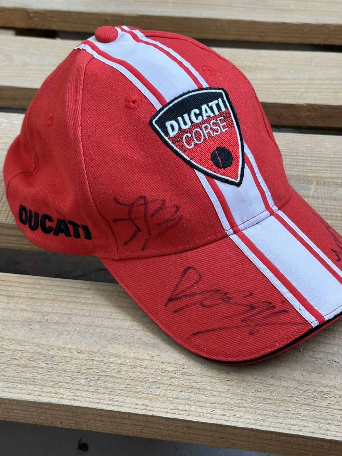 Ducati Vintage Ducati Corse Logo Stripped Red Signature Cap Size ONE SIZE - 5 Thumbnail
