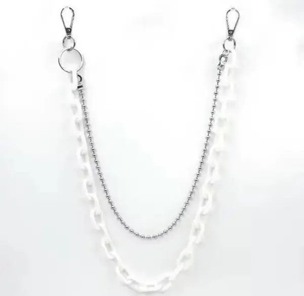 Jewelry Pocket Chain White Punk Rock Link Gothic Wallet Chrome Size ONE SIZE - 2 Thumbnail