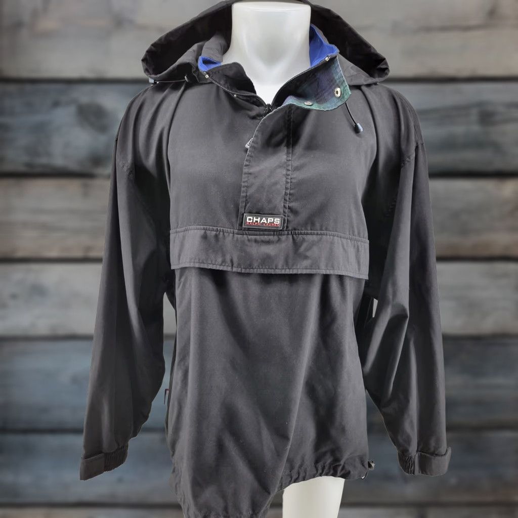 Ralph Lauren VINTAGE Chaps Ralph Lauren Mens Black 1/4 Zip Pullover Windbreaker Jacket XL Size US XL / EU 56 / 4 - 1 Thumbnail