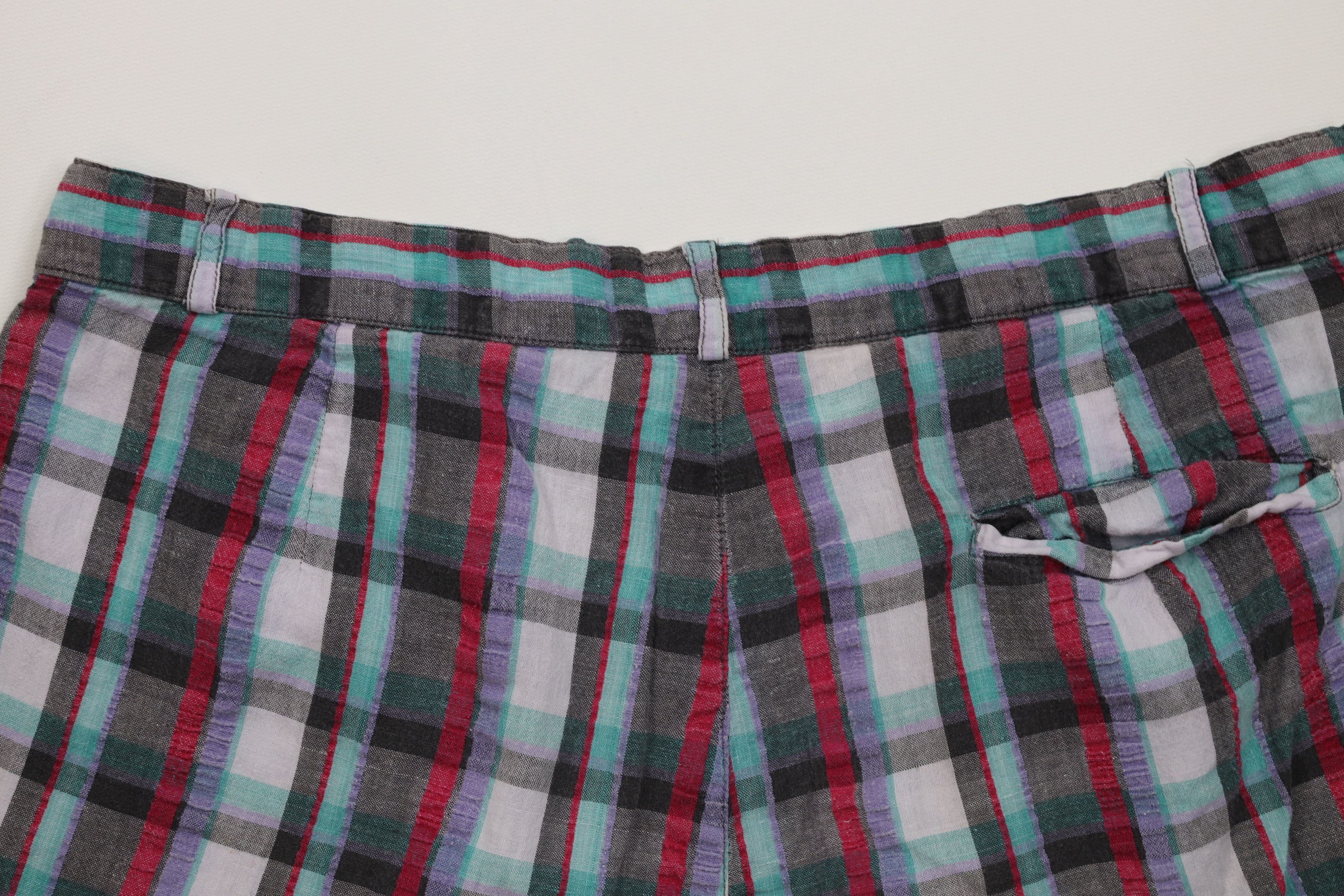 Vintage Vintage 90s IOU Madras Plaid Seersucker Chino Shorts Cotton Size US 30 / EU 46 - 11 Thumbnail
