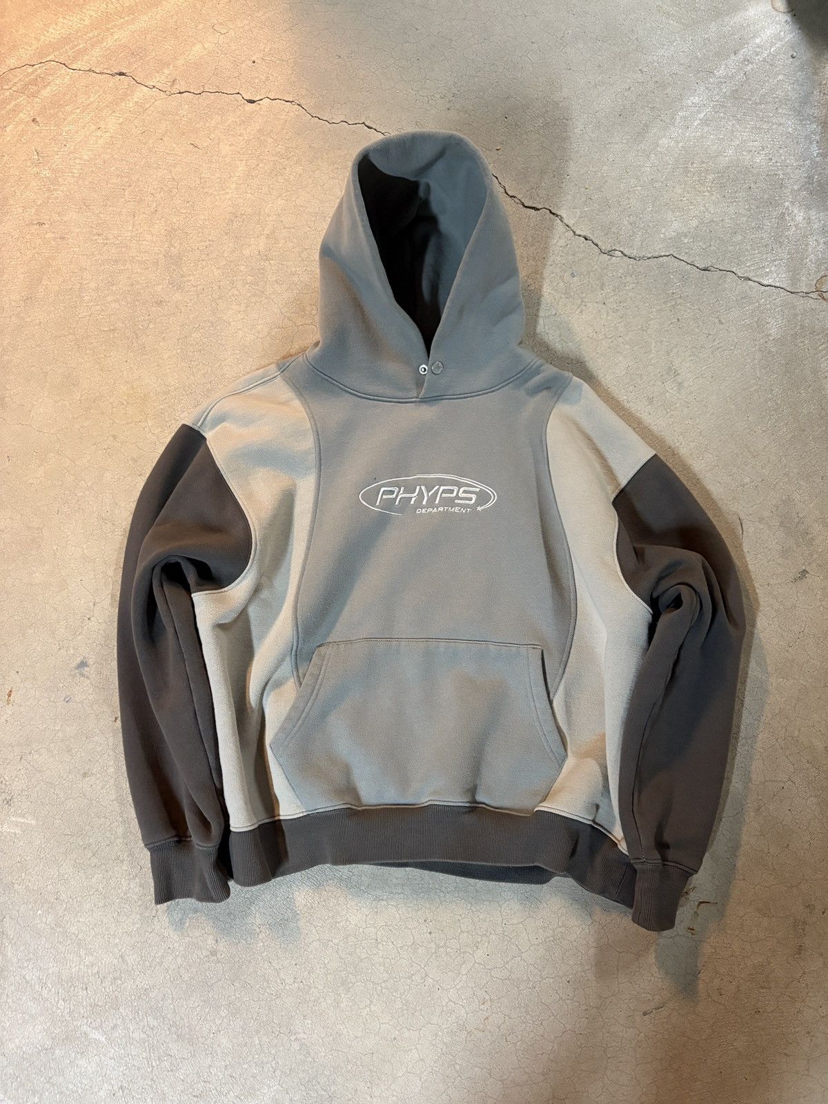 Other Phyps Y2K Style Mixed Curve Boxy Hoodie Khaki Size Medium Size US M / EU 48-50 / 2 - 1 Thumbnail
